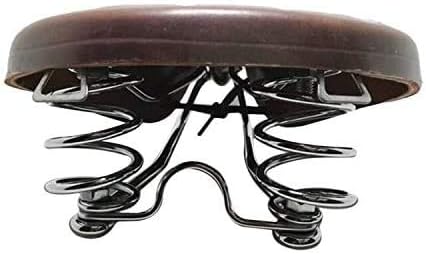 UNISTRENGH English Vintage Bicycle Saddle Touring City Saddle Comfortable Comfort Leather Bicycle Seat with Spring Rivets for Women Men