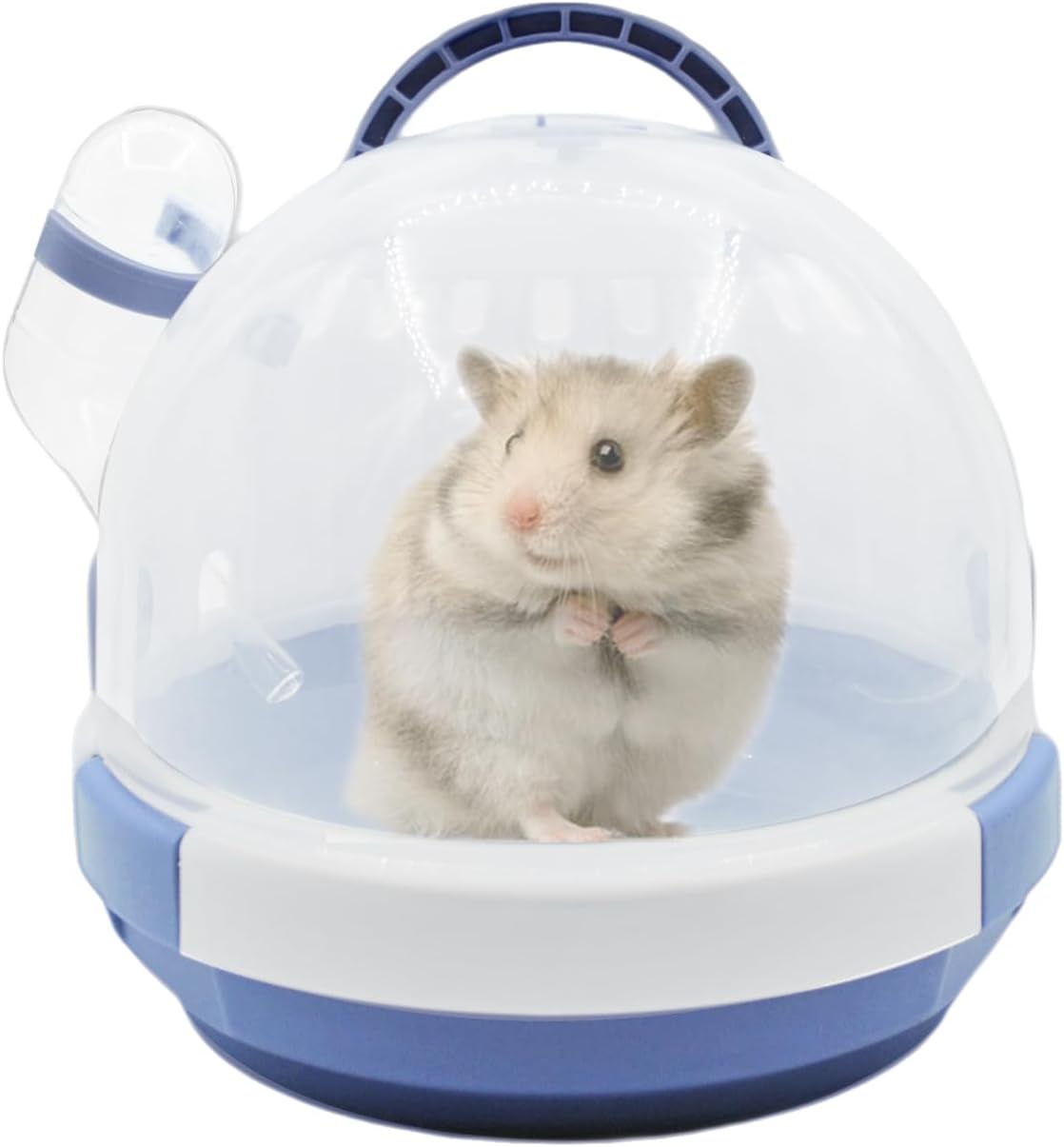 Hamster Carrier Cage Portable Cages Small Animals Carry Travel Case with Water Bottle Plastic Breathable Guinea Pig Outgoing Cage for Dwarf Hamster Ferret Chinchillas Hedgehog (Blue)