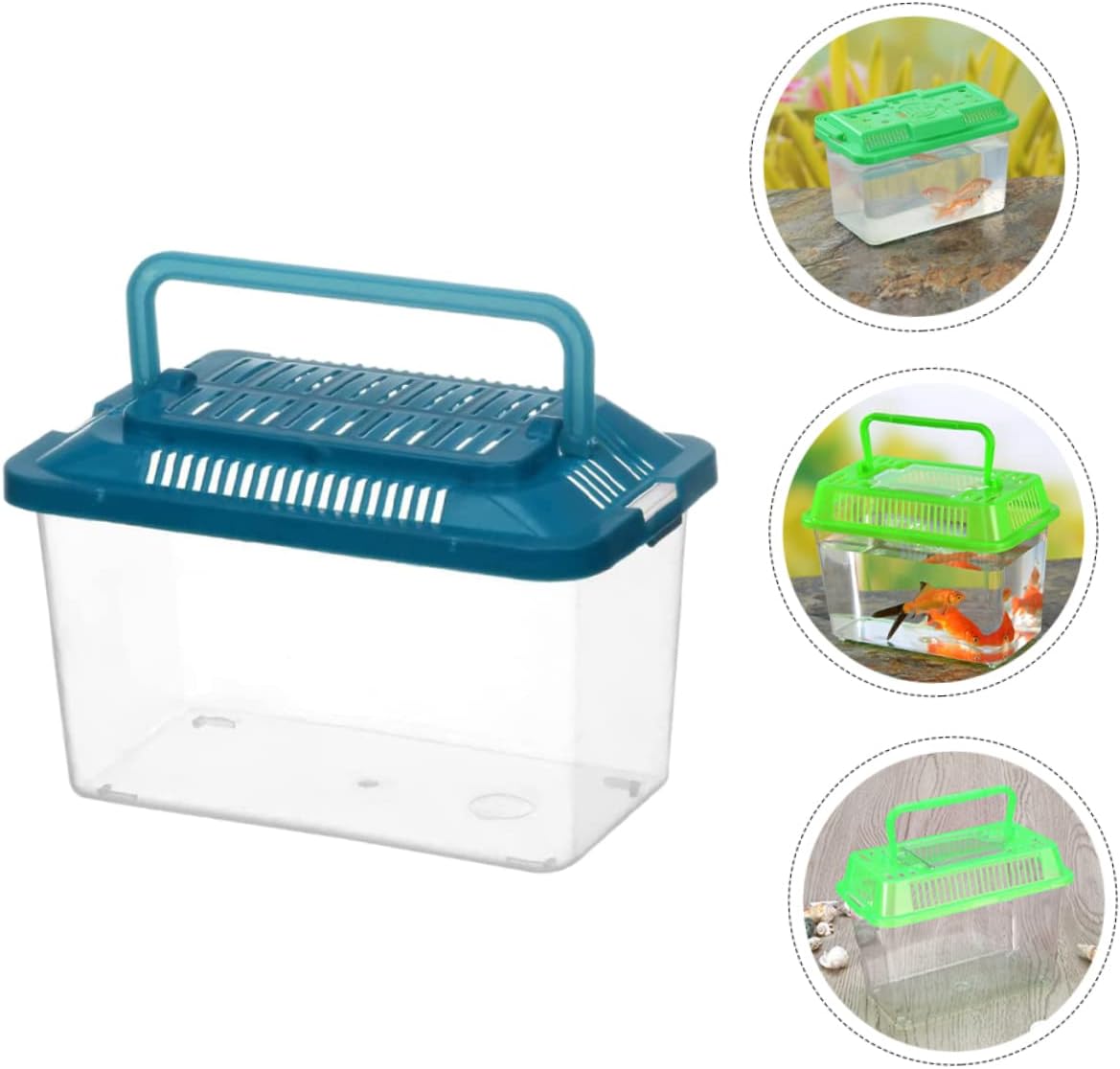 Plastic Turtle Fish Tank Handheld Aquarium Reptisoil Reptile Storage Nest Plastic Fish Bowls Bearded Dragon Habitat Glass Containers Lizards Reptile Feeding Tank Animal Turtle Tank