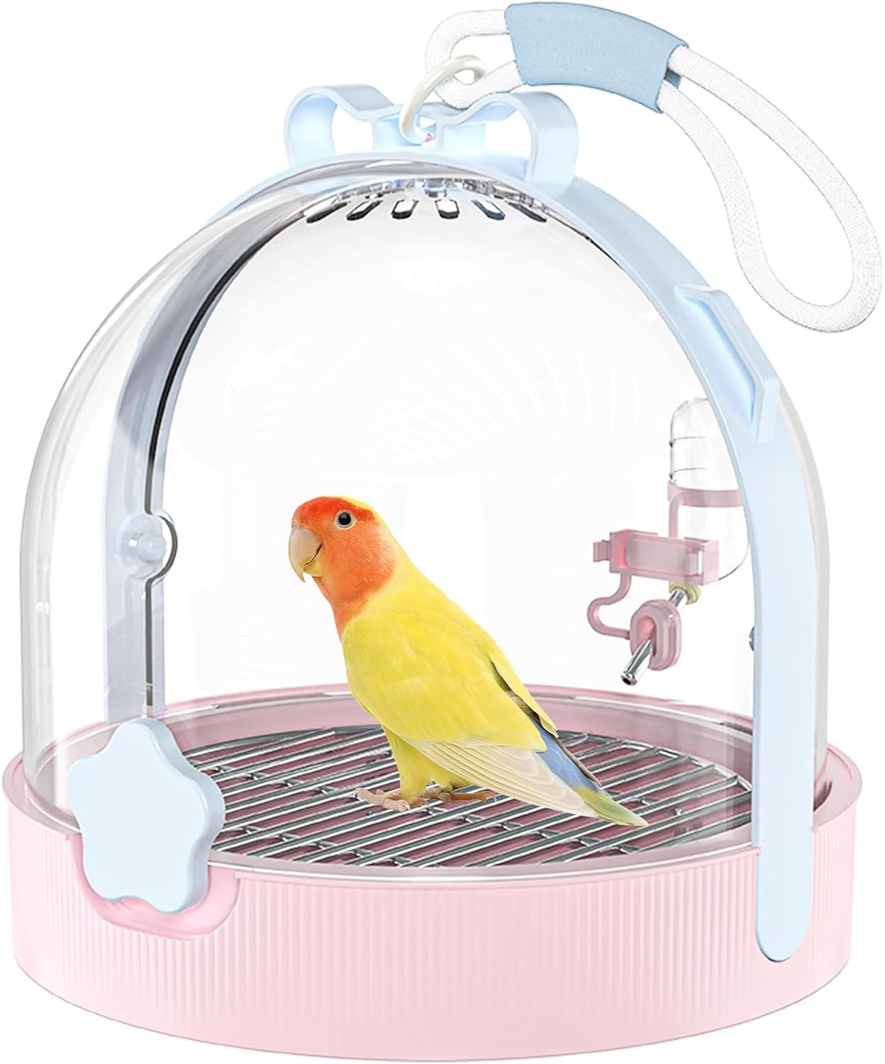 Birdcages,Carriers,Small Bird Travel Cage Carrier, Bird Carry Transport Bag,Small Animal Carrier, Travel Carry-Out Cage with Water Bottle.(Pink)