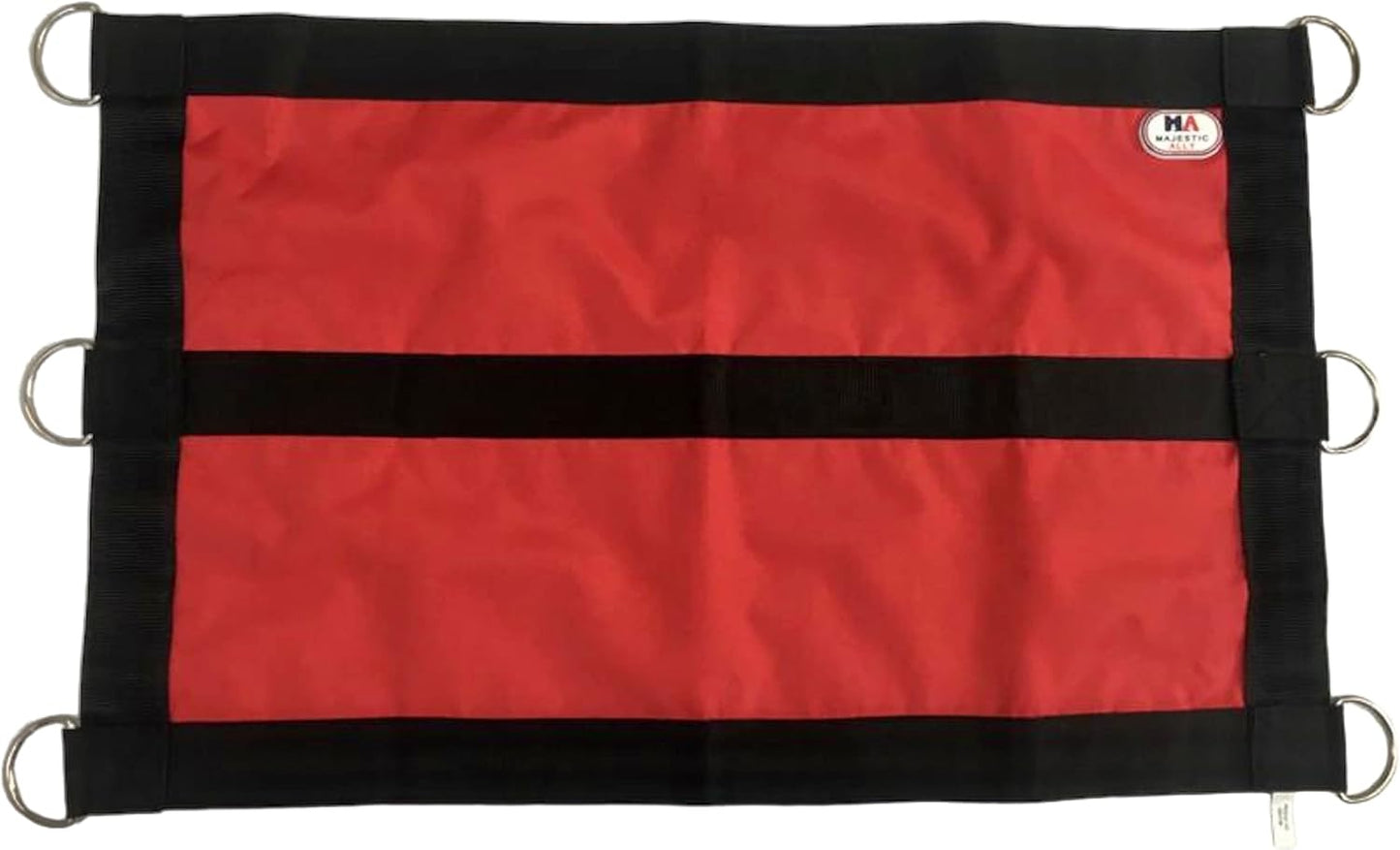 Majestic Ally 1200D 29"x19" Horse Stall Guard with Replaceable and Adjustable Length Straps and Replaceable Hardware (Red Black)