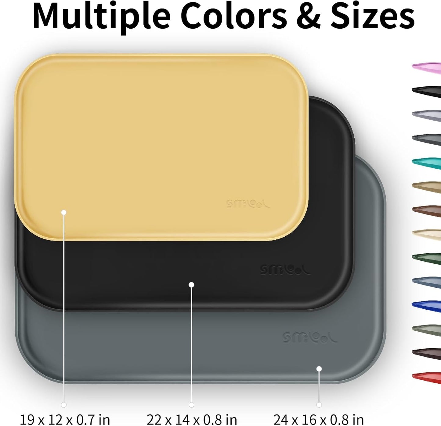 Silicone Pet Feeding Mat with Raised Edge for Food and Water, Dog Bowl Mats, Cat Bowls Placemat with High Lip for Floor Waterproof, Rubber Tray for Cats and Dogs 19 x 12 x0.7 Dark Turquoise