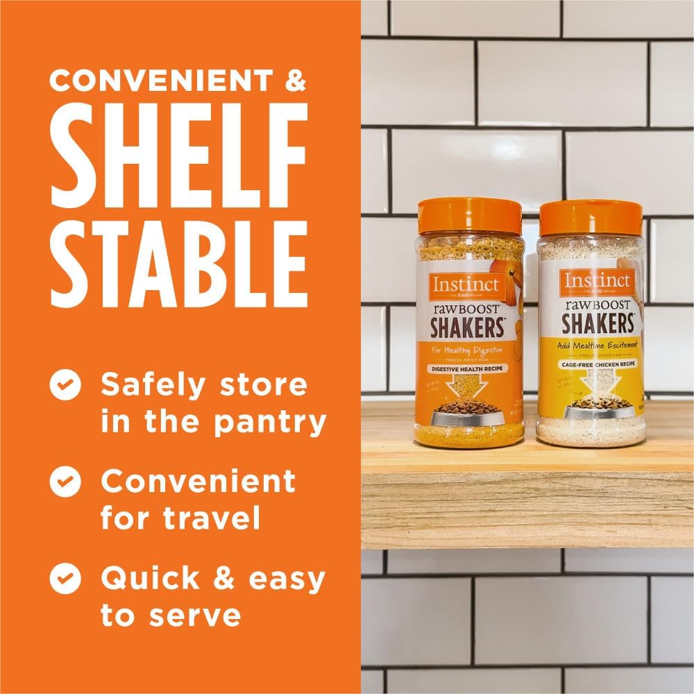 Instinct Raw Boost Shakers, Freeze-Dried Powder, Cat Food Topper - Digestive Health, 5.5 oz. Bottle