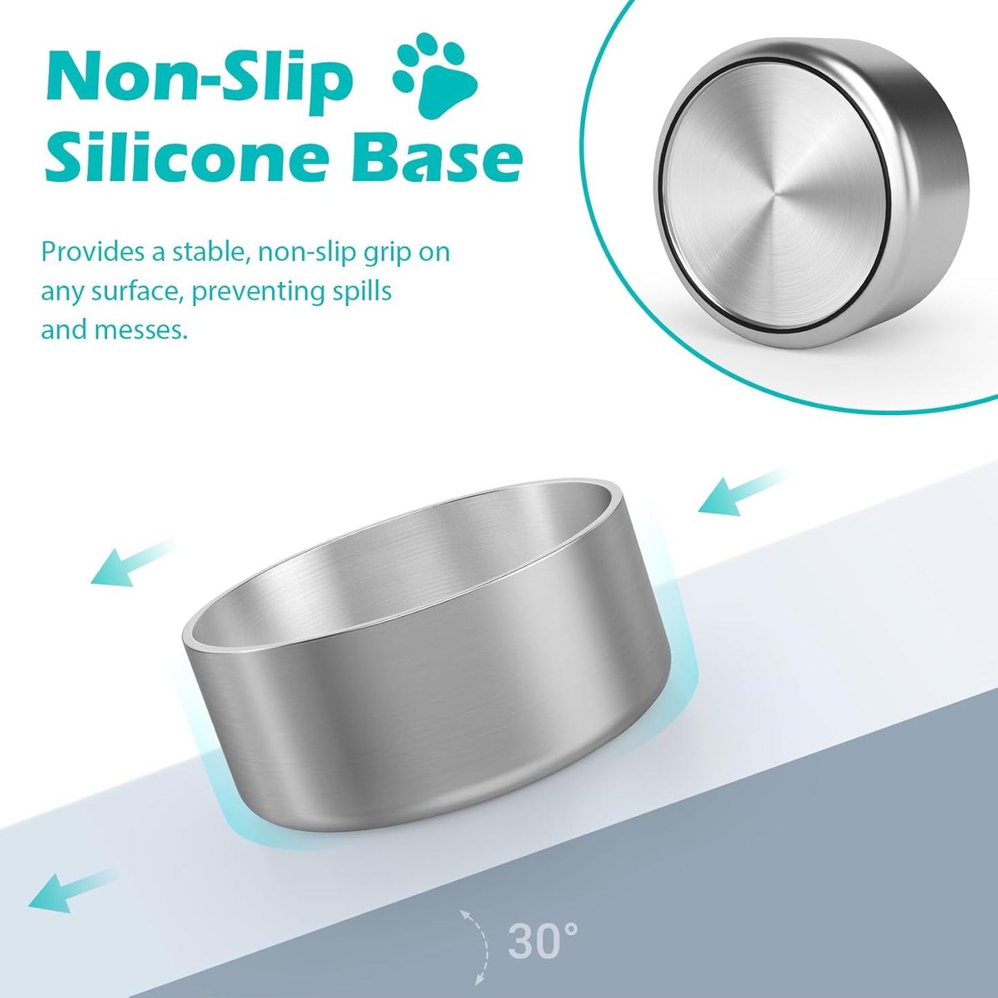 LIANLAI Stainless Steel Dog Bowls, Rust-Resistant Metal Dog Bowls for Medium, Spill Proof Puppy Food Bowl, Dishwasher Safe(40 oz