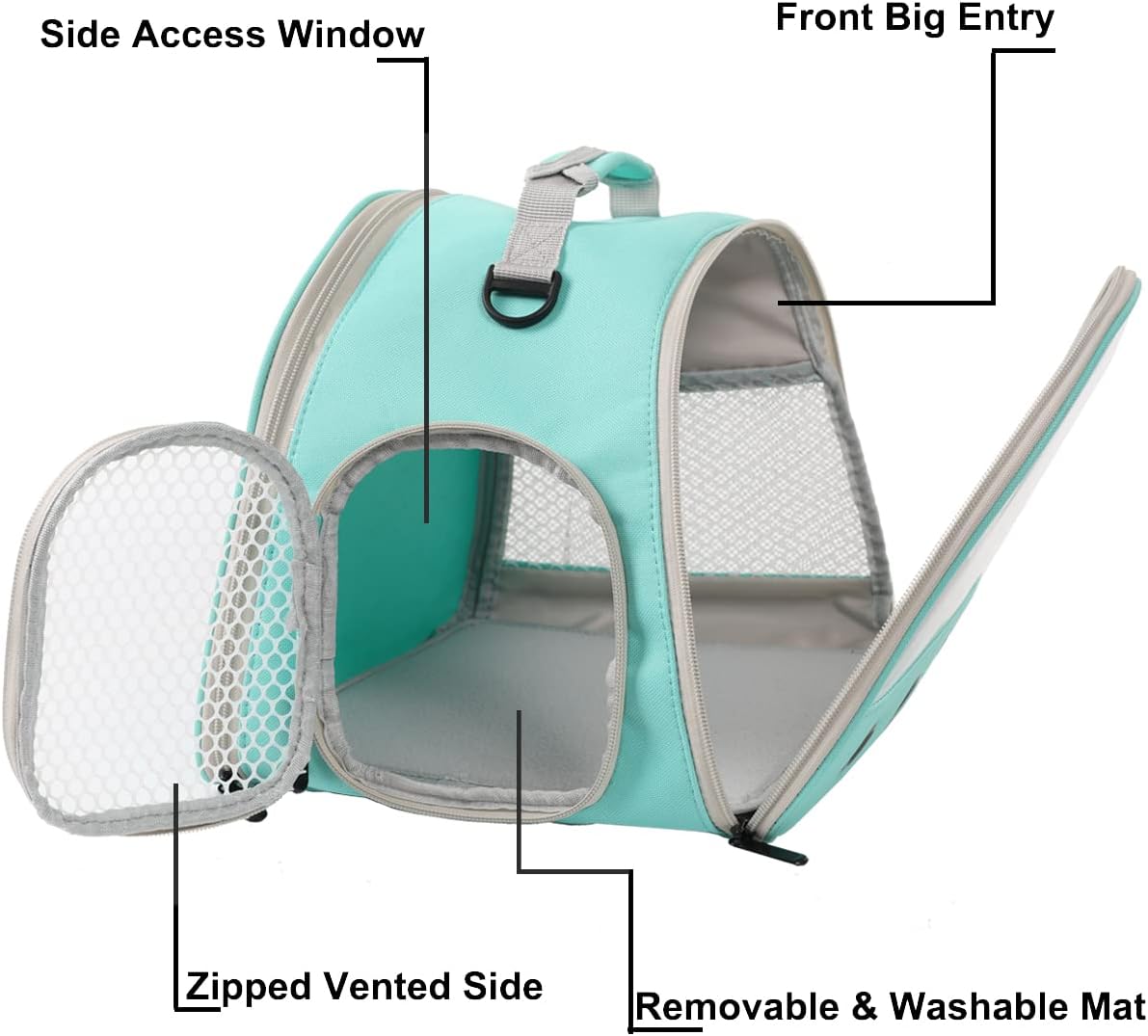 Bearded Dragon Carrier,Lizards Travel Bag, Small Animal Travel Carrier for Hedgehog Rat Parrot Bird, Portable Guinea Pig Travel Carrier for 2