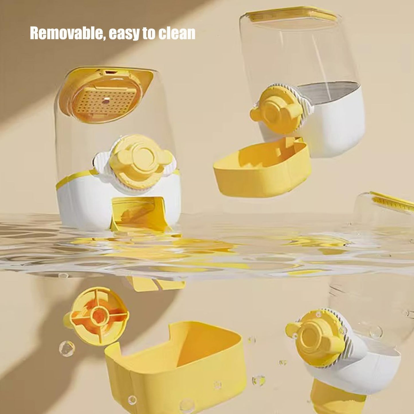 Pet Hanging Automatic Feeders Drinking Bowls,Gravity Rabbit Feeder and Water Set,Cage Cat Food Bowl Feeding Station for Puppy Kitten Chinchilla Hedgehog Guinea Pig Ferret (Blue-Pink Food)