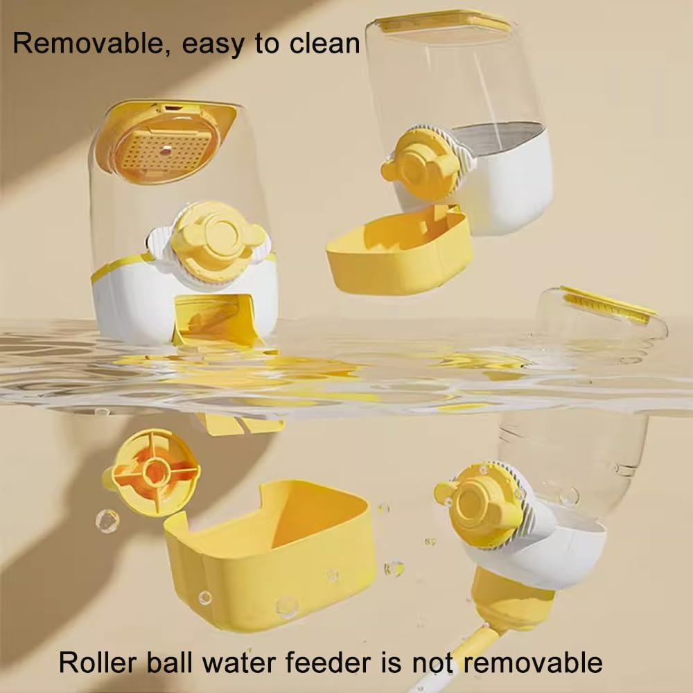 Pet Hanging Automatic Feeders Drinking Bowls,Gravity Rabbit Feeder and Water Set,Cage Cat Food Bowl Feeding Station for Puppy Kitten Chinchilla Hedgehog Guinea Pig Ferret (Pink Blue-Water)