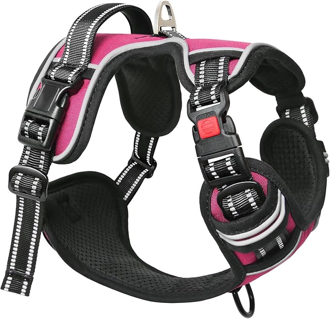 Timos No Pull Dog Harness, No Choke Front Lead Dog Reflective Harness, Adjustable Soft Padded Pet Vest with Easy Control Handle for Small Medium Large Dogs, M