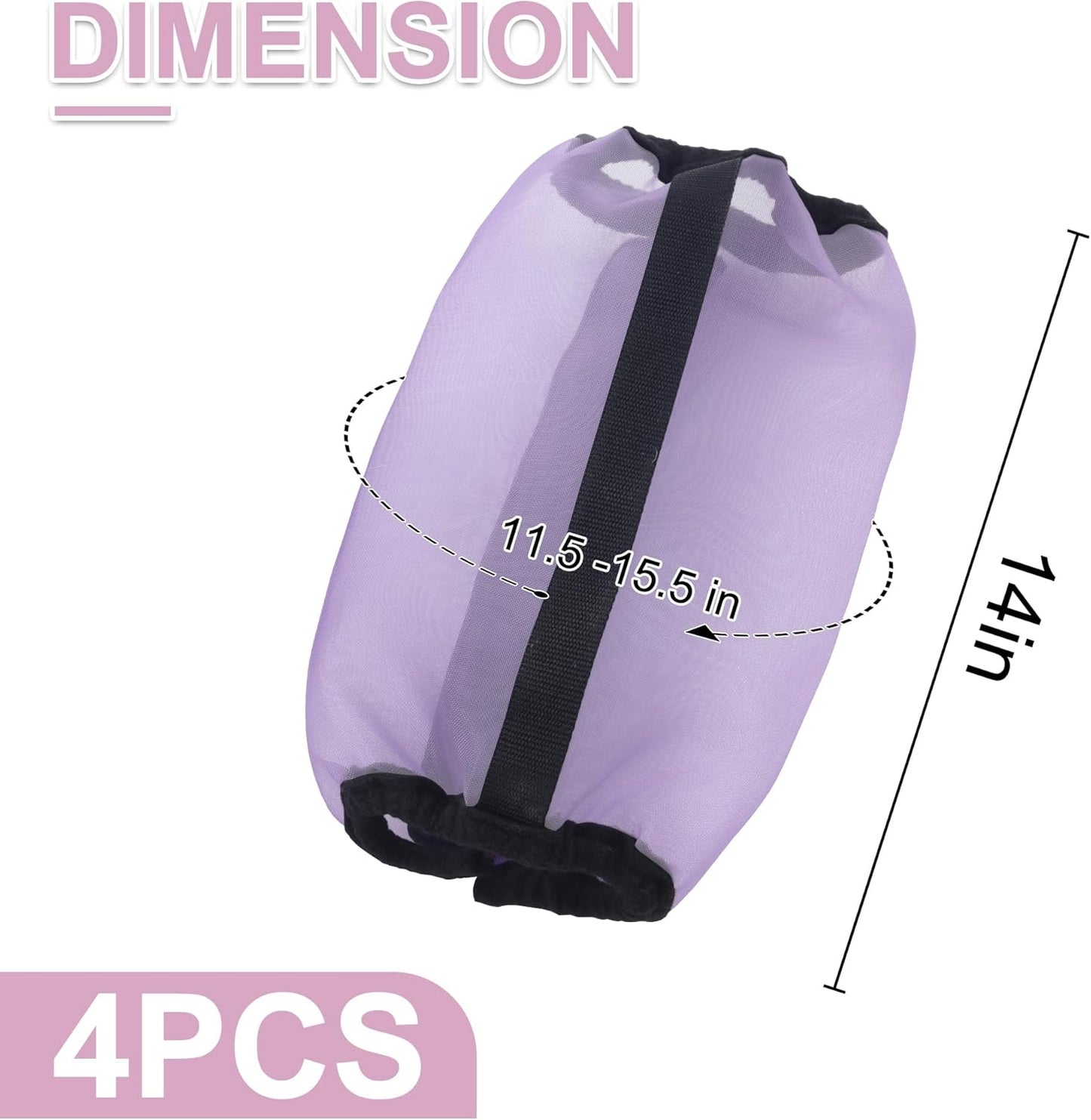 Horse Fly Boots Set of 4, Ultra Lightweight Breathable Mesh Leg Wraps, Non-Slip Fit, Reduce Stomping, Universal Size, Ideal for Summer Violet