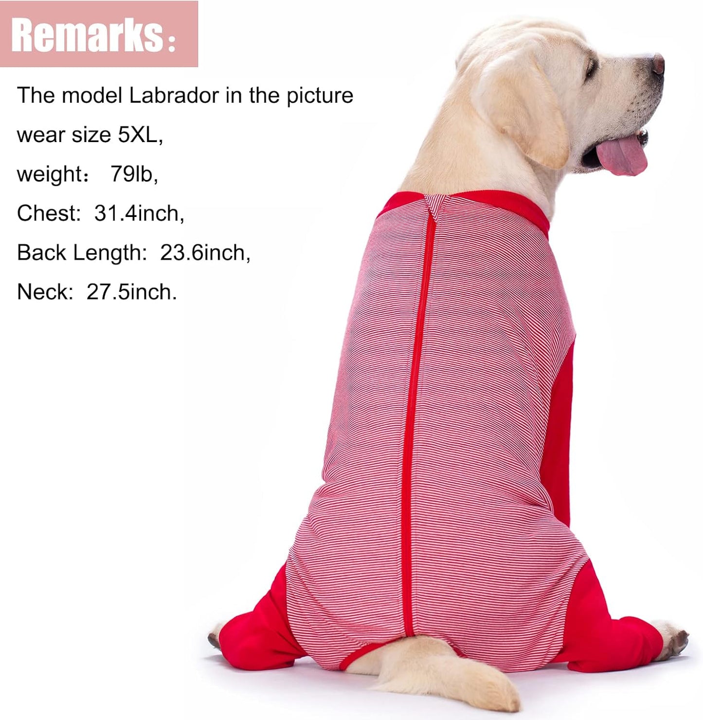 Yeapeeto Dog Onesie Surgery Recovery Suit for Large Medium Bodysuit Dogs Pajamas PJS Full Body for Shedding, Prevent Licking, Wound Protection, Cone Alternative (2XL, Red)