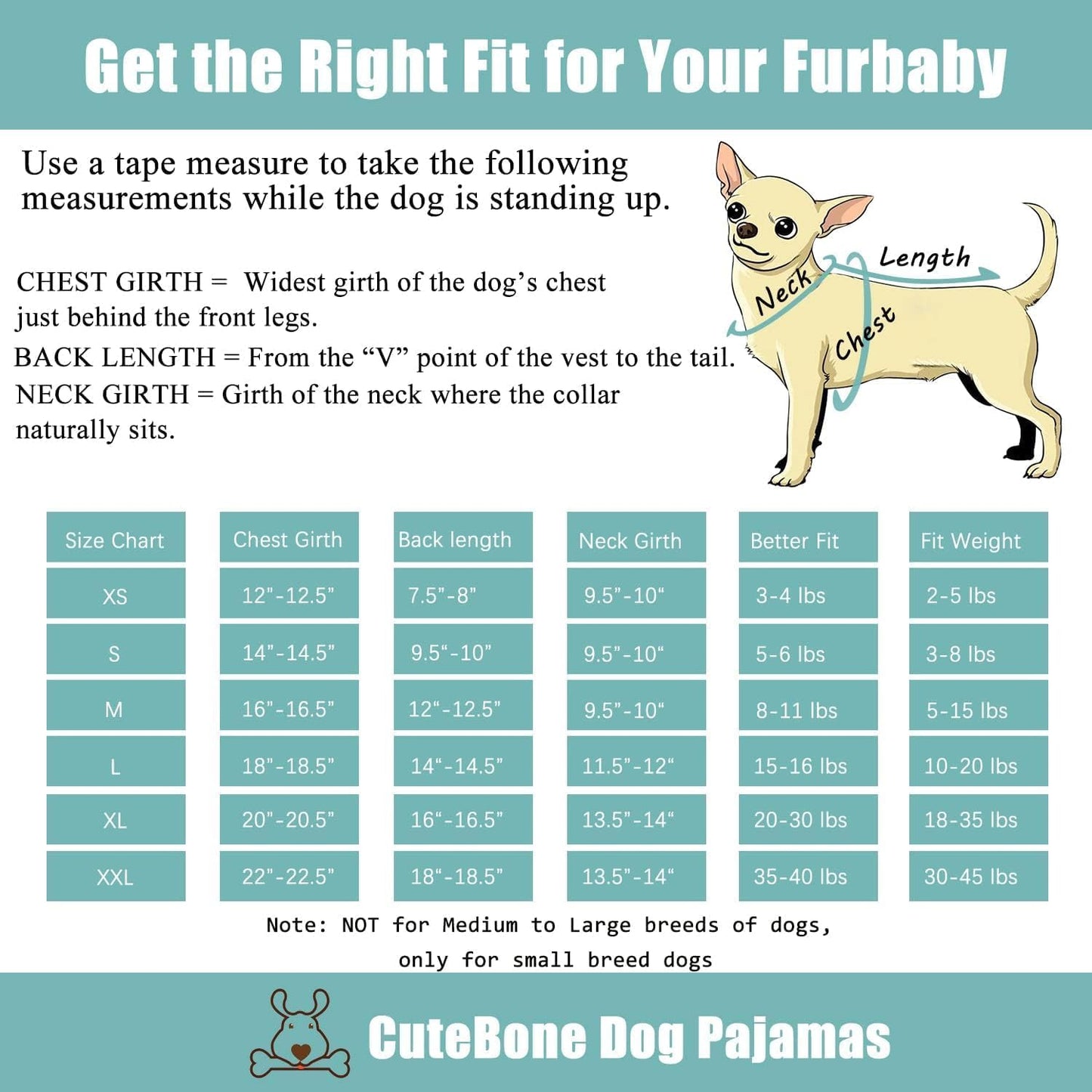 CuteBone Dog Halloween Pajamas Puppy Onesies Small Dogs Soft Pjs Coat Cat Apparel Comfy Pet Christmas Clothes Outfit Doggie Bodysuit P281XS