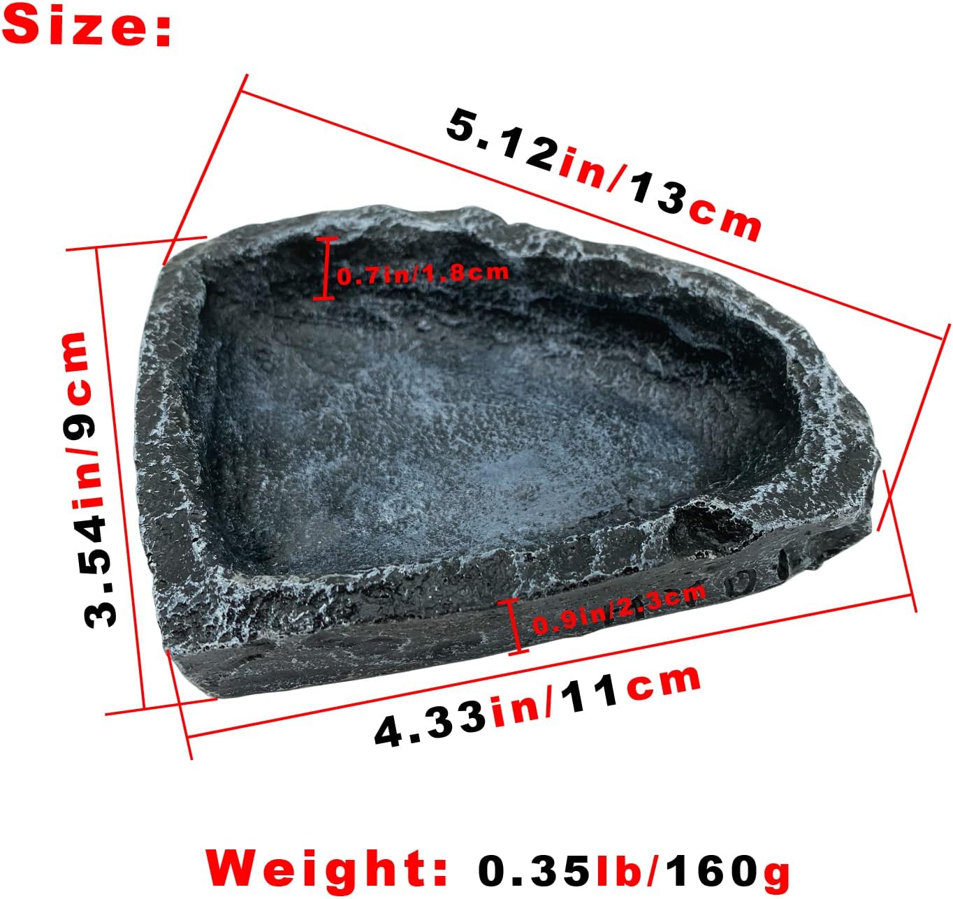 2 Pack Reptile Feeding Dish Corner Bowl, Reptile Water Dish Food Bowl Feeding Terrarium Bowls for Bearded Dragon Lizard Frog Gecko Tortoise Hermit Crab