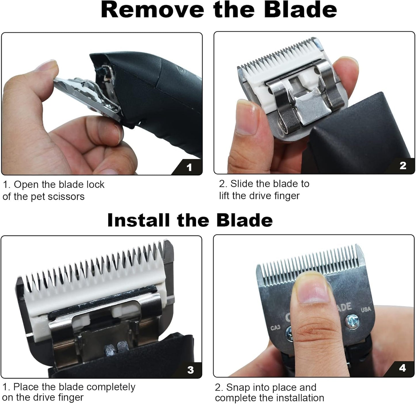 5PCS Dog Grooming Blades Compatible with Andis/Oster A5/Wahl KM Series Dog Clipper Blades Size:#10+30+40+5FC+7FC