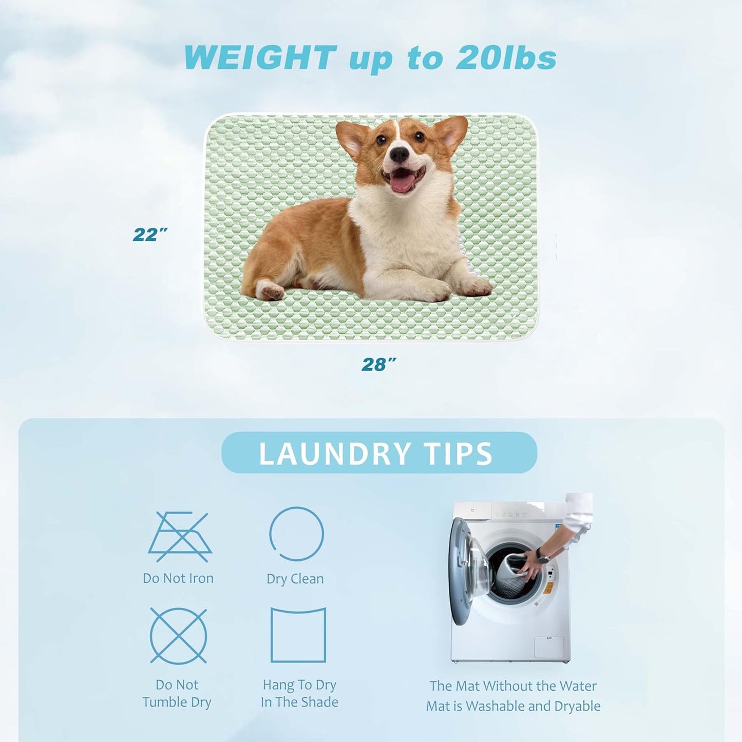 MICROCOSMOS Pet Cooling Mat & Sleeping Pad- Breathable Bubble Surface, EZ Clean. Keep Cooling for Pets, Kids and Adults in Summer.(Green, 28" x 22")