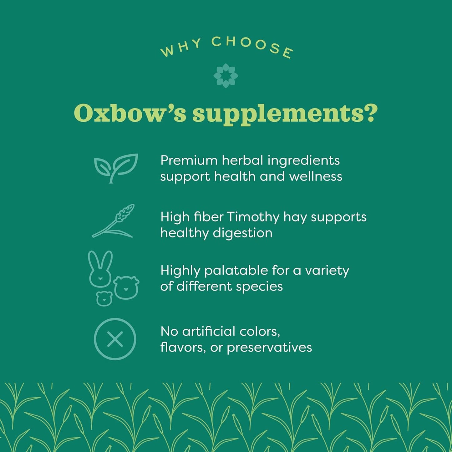 Oxbow Animal Health Natural Science Skin & Coat Support, Supplement for Rabbit & Guinea Pig, Made with Oxbow Timothy Hay, Includes Palm Oil & Omega 3 & 6 Fatty Acids, Made in USA, 4.2 oz Bag