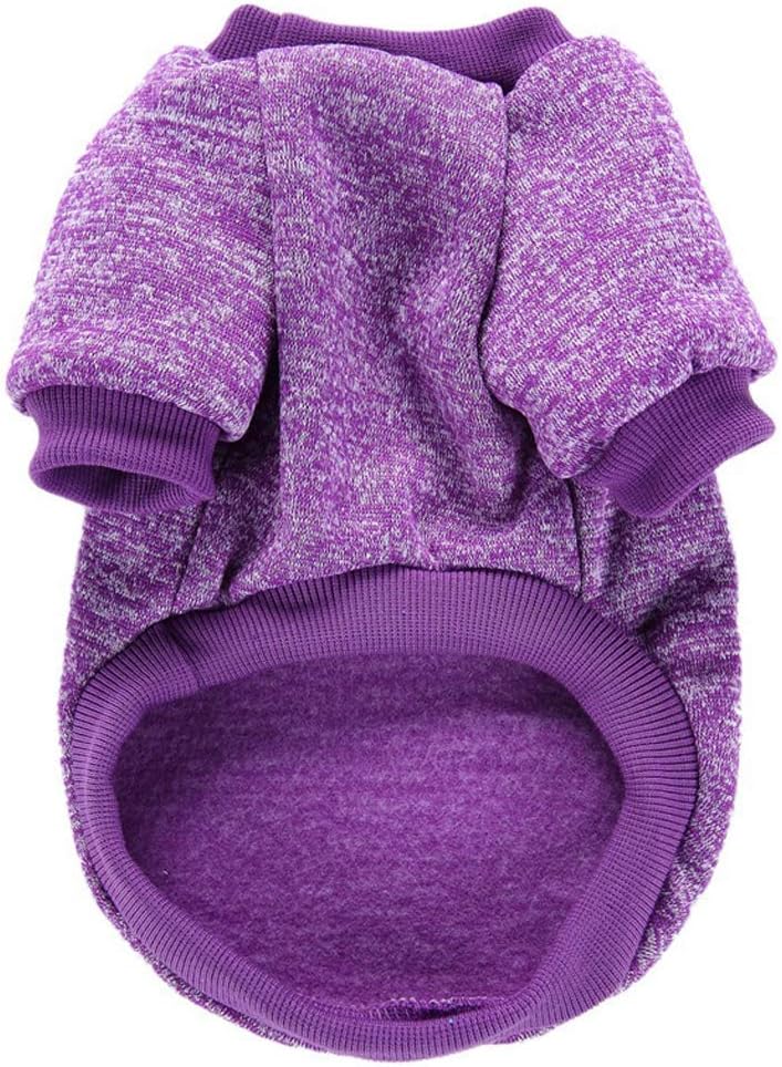 Jecikelon Dog Clothes Dogs Sweater Soft Puppies Clothing Winter Puppy Sweaters Warm Outfit for Dogs Small XXS XS Cat Apparel (Purple, S)
