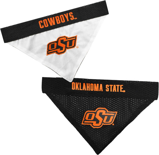 Pets First Collegiate Pet Accessories, Reversible Bandana, Oklahoma State Cowboys, Large/X-Large
