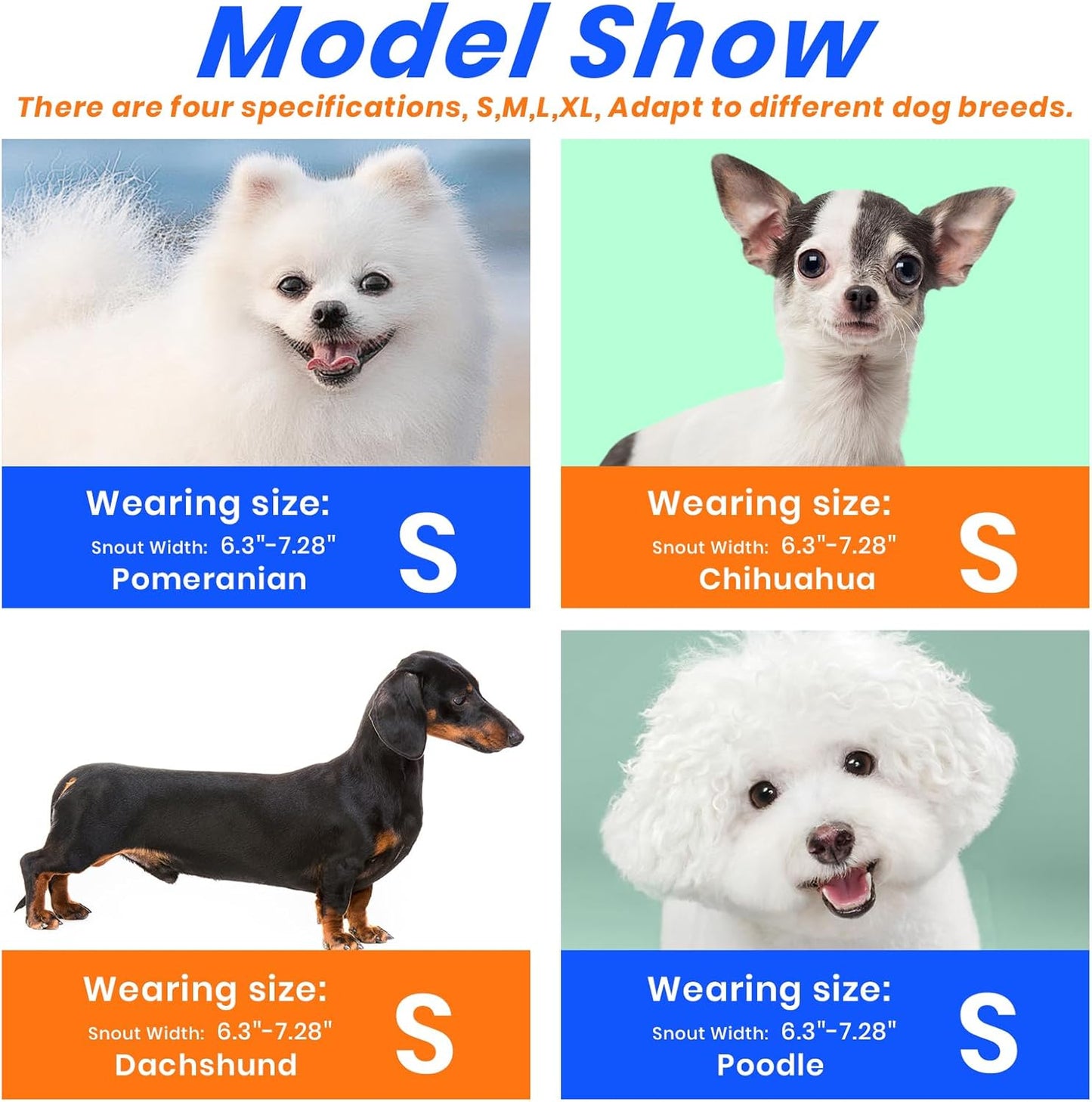 Dog Muzzle, Basket Muzzle for Small Medium Large Dogs, Anti-Biting and Chewing, Lightweight & Sturdy Cage Design, Allows Panting & Drinking, Ideal for Grooming & Training(Blue Size S)