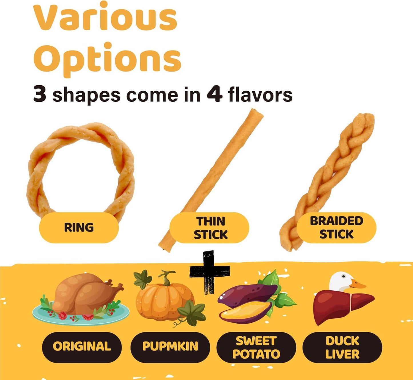 iPaw Turkey Dog Treats, All Natural Human Grade Dog Treat, Suitable for Training chew, US Sourced Raw Material, Hypoallergenic, Rawhide Alternative, Braided Stick