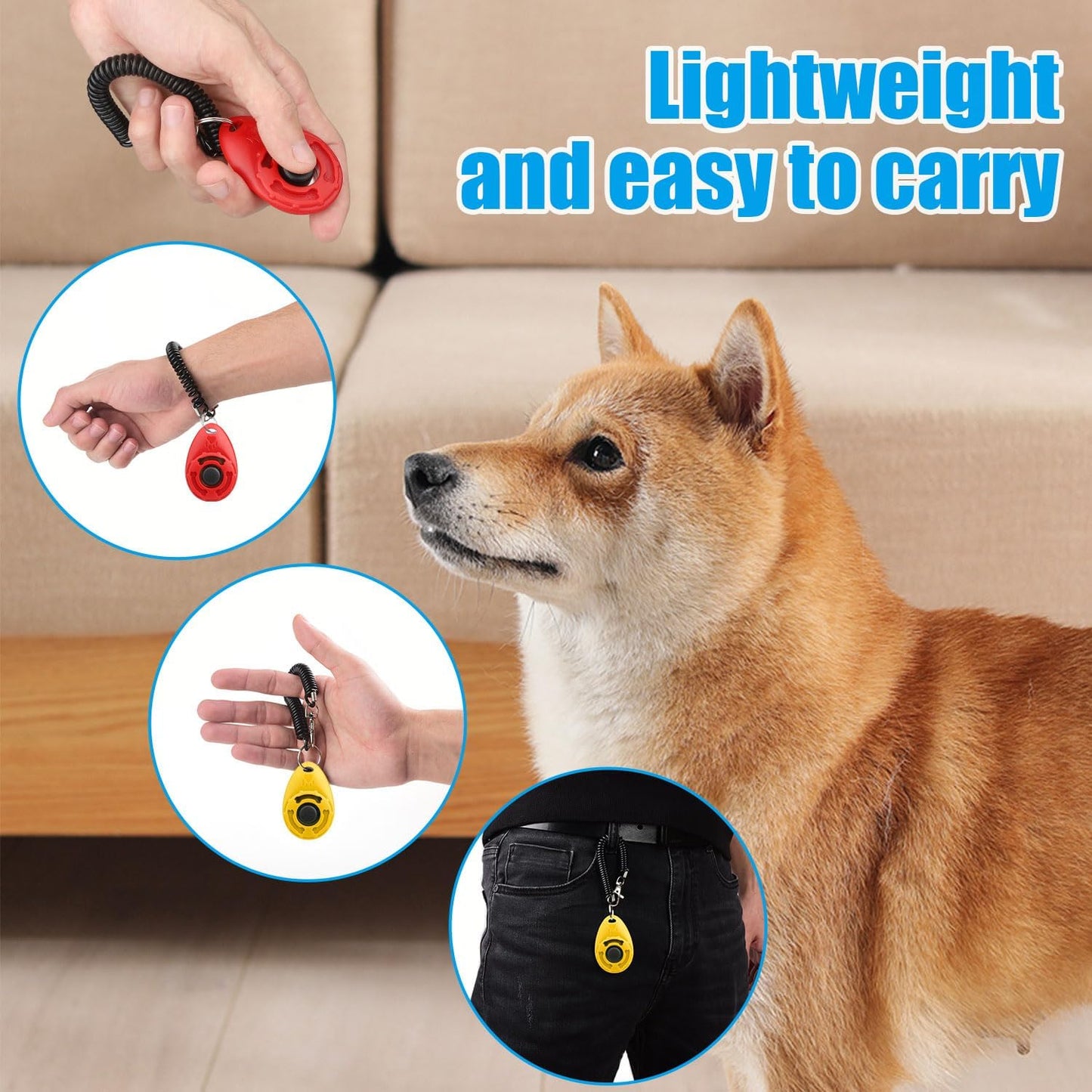 Diyife Dog Clicker for Training, 2 Pack Dog Training Clicker, Clicker Dog Training with Wrist Strap, Pet Training Clicker, Perfect for Dog Cat Puppies Behavioral Training (Red and Yellow)