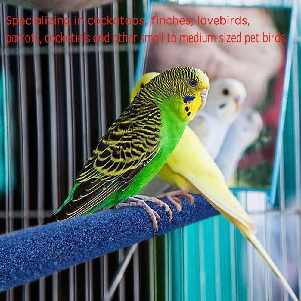 10 PCS Parrot Perch Stand Bird Perch Stand Toy Colorful Paw Grinding Stick Cage Wooden Parakeet Perch Accessories for Cockatiels (7.87in/0.59in)