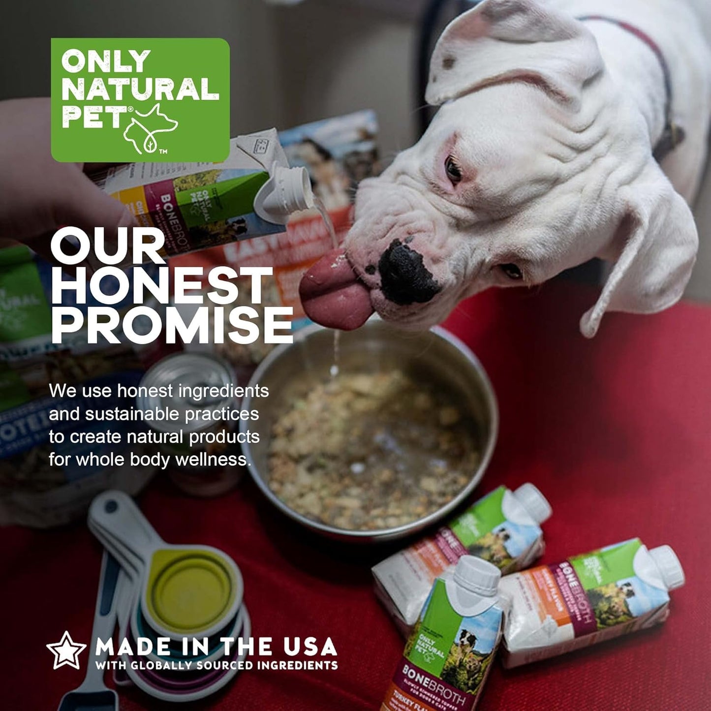 Only Natural Pet Bone Broth Turkey Flavor Dog & Cat Meal Topper, 100% Human-Grade Slow-Simmered, Free-Range for Dry Food or to Hydrate Dehydrated Food - (2-Pack / 11.16 oz Each)