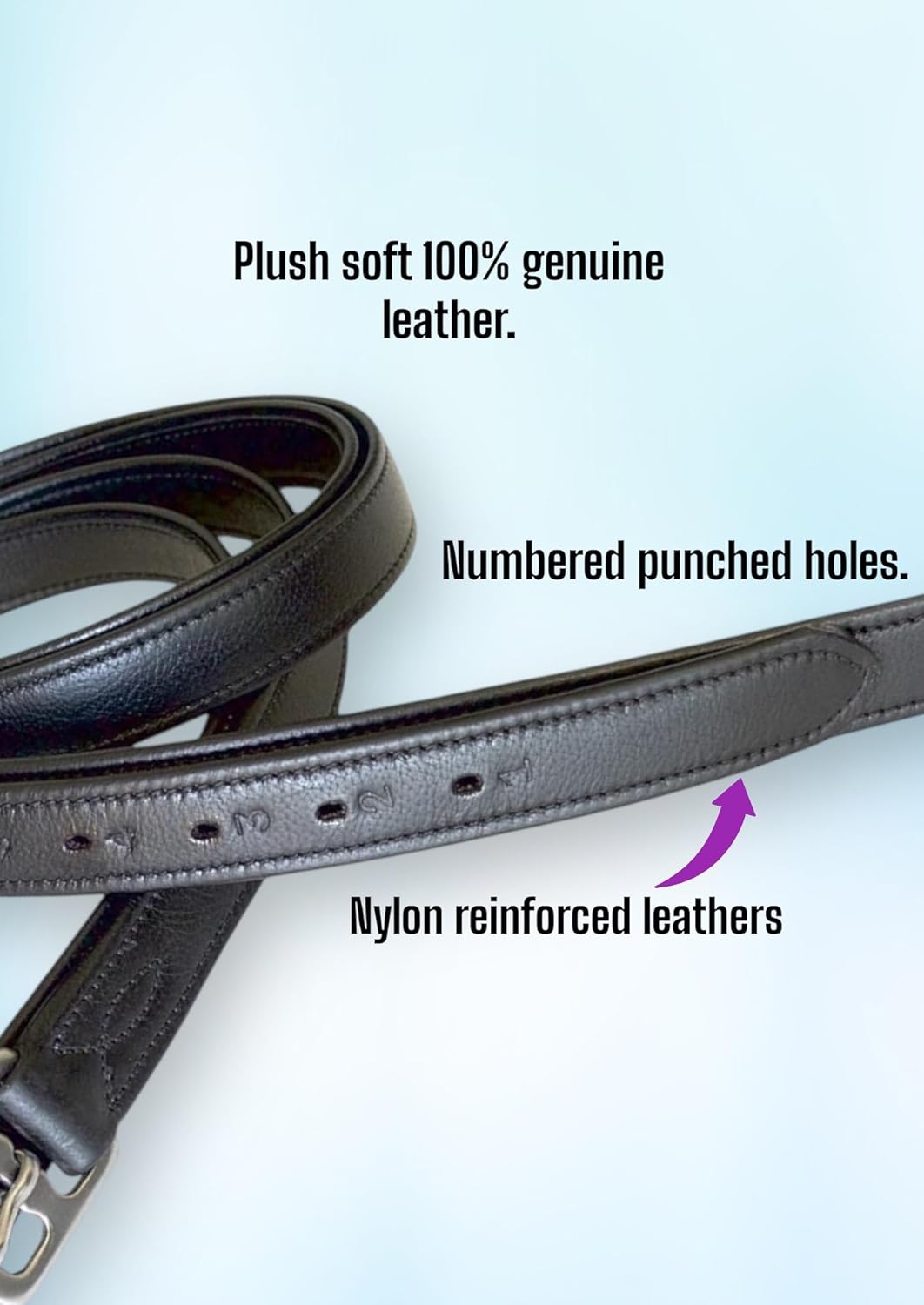 54" / 60" New 1" Super Soft English Stirrup Leathers Black/Havana (Havana, 60" x 1")