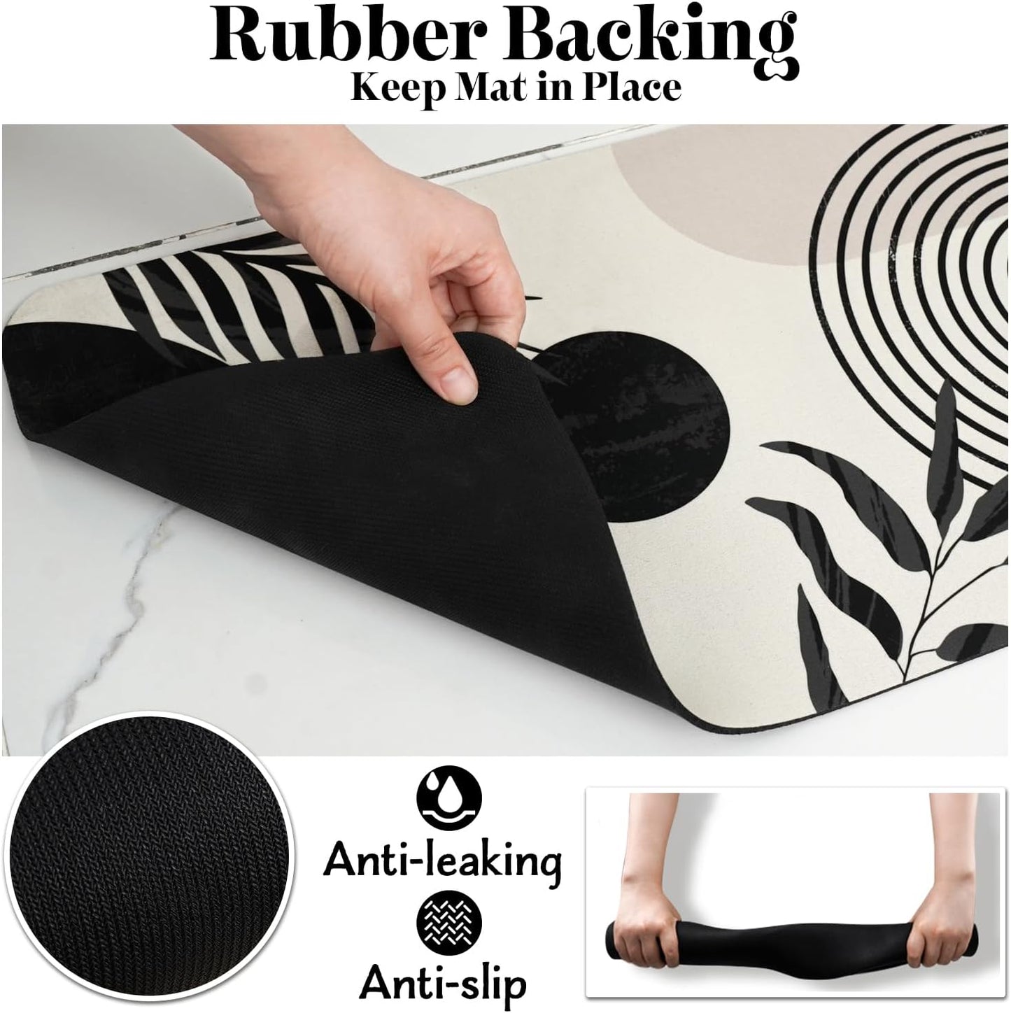 Dog Food Mats for Floors Super Absorbent, Pet Cat Food Mat - Non Slip Dog Bowl Mats for Food and Water, Eco-Friendly Boho Dog Placemats Feeding Mat