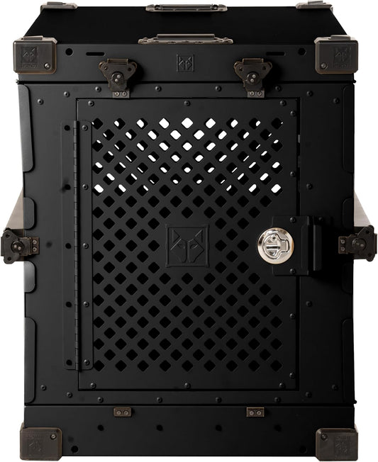 Impact Collapsible Dog Crate - Foldable Hard Crate for XXL Dogs - Heavy Duty Travel Kennel with Powder-Coated Aluminum - Quick Setup for Indoor & Outdoor (Black, 48" (48" L x 27" W x 33" H))