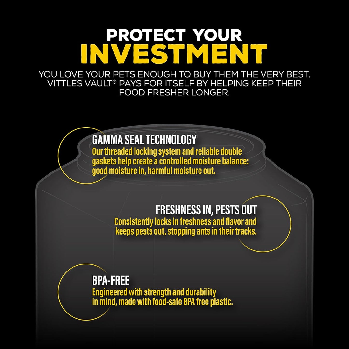 Gamma2 Vittles Vault Dog Food Storage Container, Up to 20 Pounds Dry Pet Food Storage, Made in USA