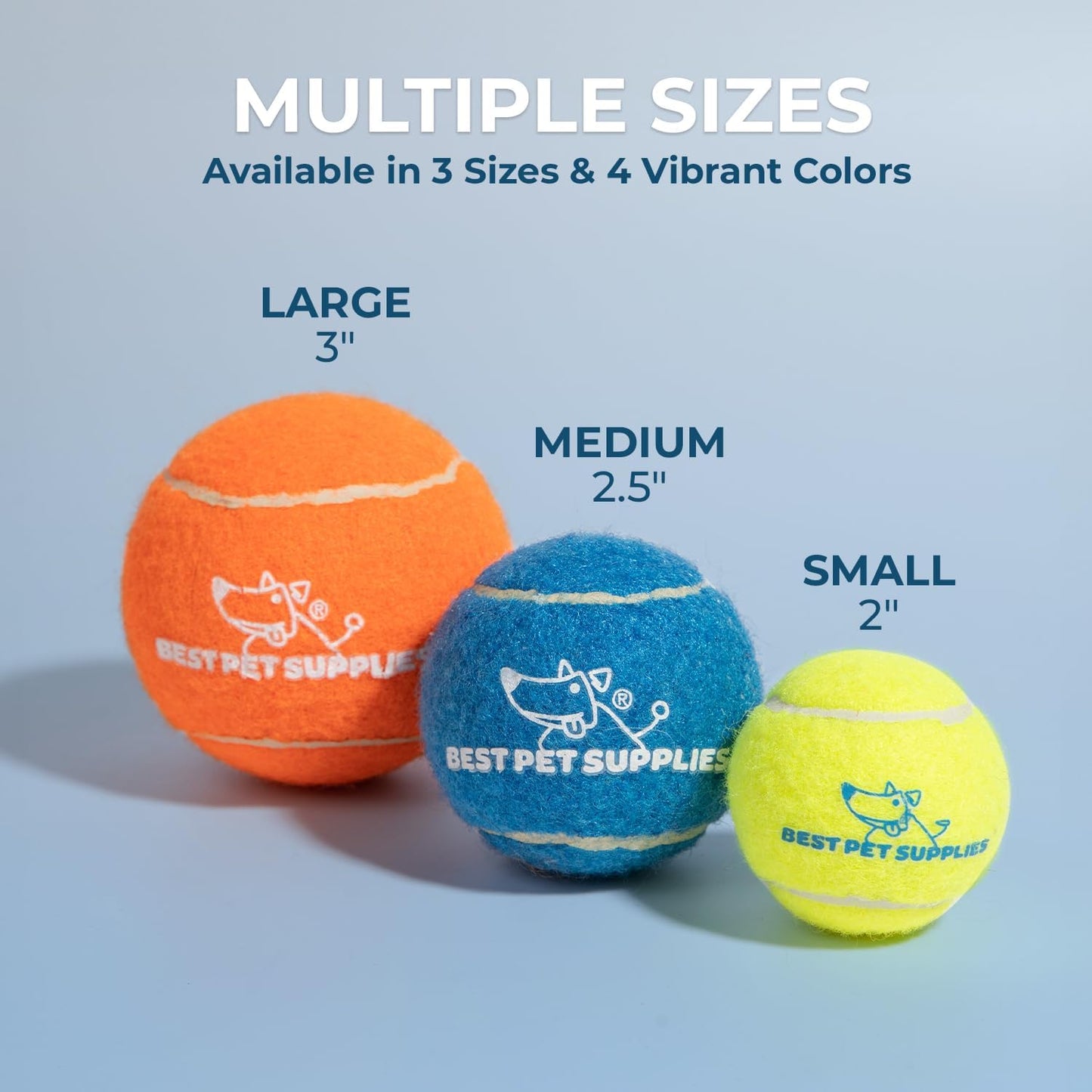 Best Pet Supplies Interactive Squeaky Dog Chew Toy, Ideal Dog Toys for Chewers, Small, Medium & Large Dogs, and Fetch Lovers - Tennis (Assorted Color), Large (Pack of 2)