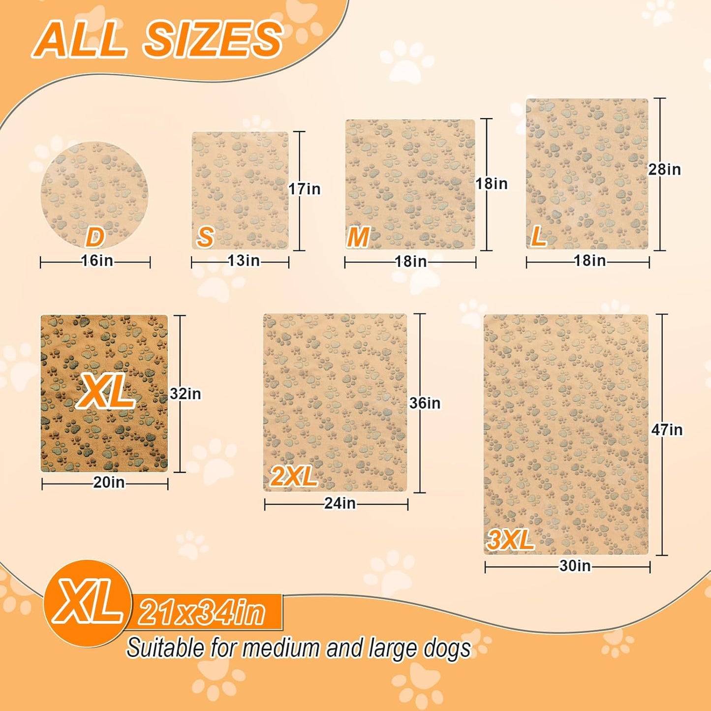 Dog Heating Pad,32×20 In Heating Pad For Dogs, Intelligent Temperature Control Switch With Normally Open On Function,Whelping Box With Reinforced Electric Wire Rope, Plush Fabric Cotton Cover-Apricot