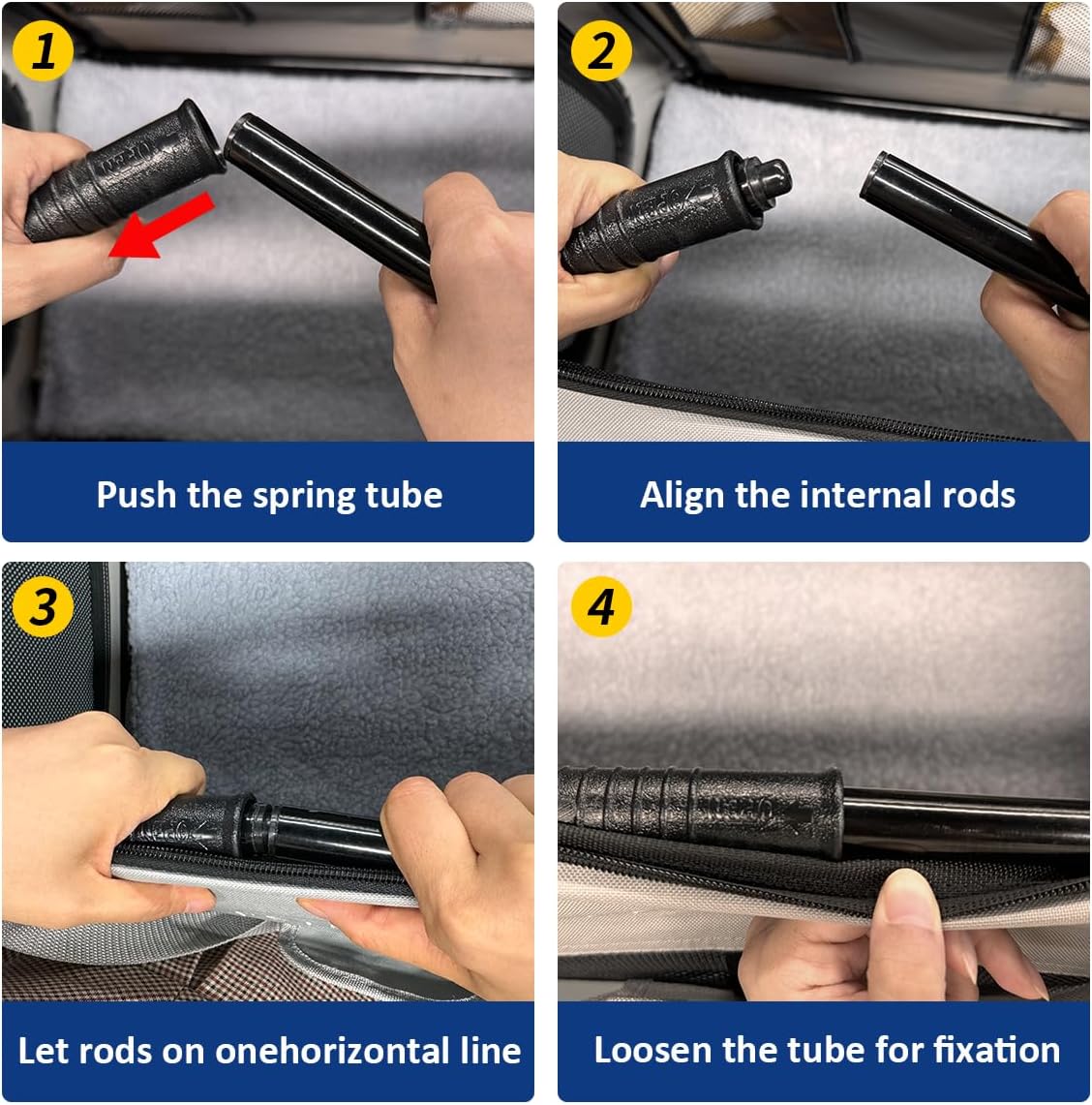 Extra Extra Large Cat Carrier Soft Sided, Portable Small Dog Carrier for 2 Cats, 24"x16.5"x16" Car Travel Folding Comfortable Design with Litter Box and Bowls, Grey+ Litter Box+ Bowl*2