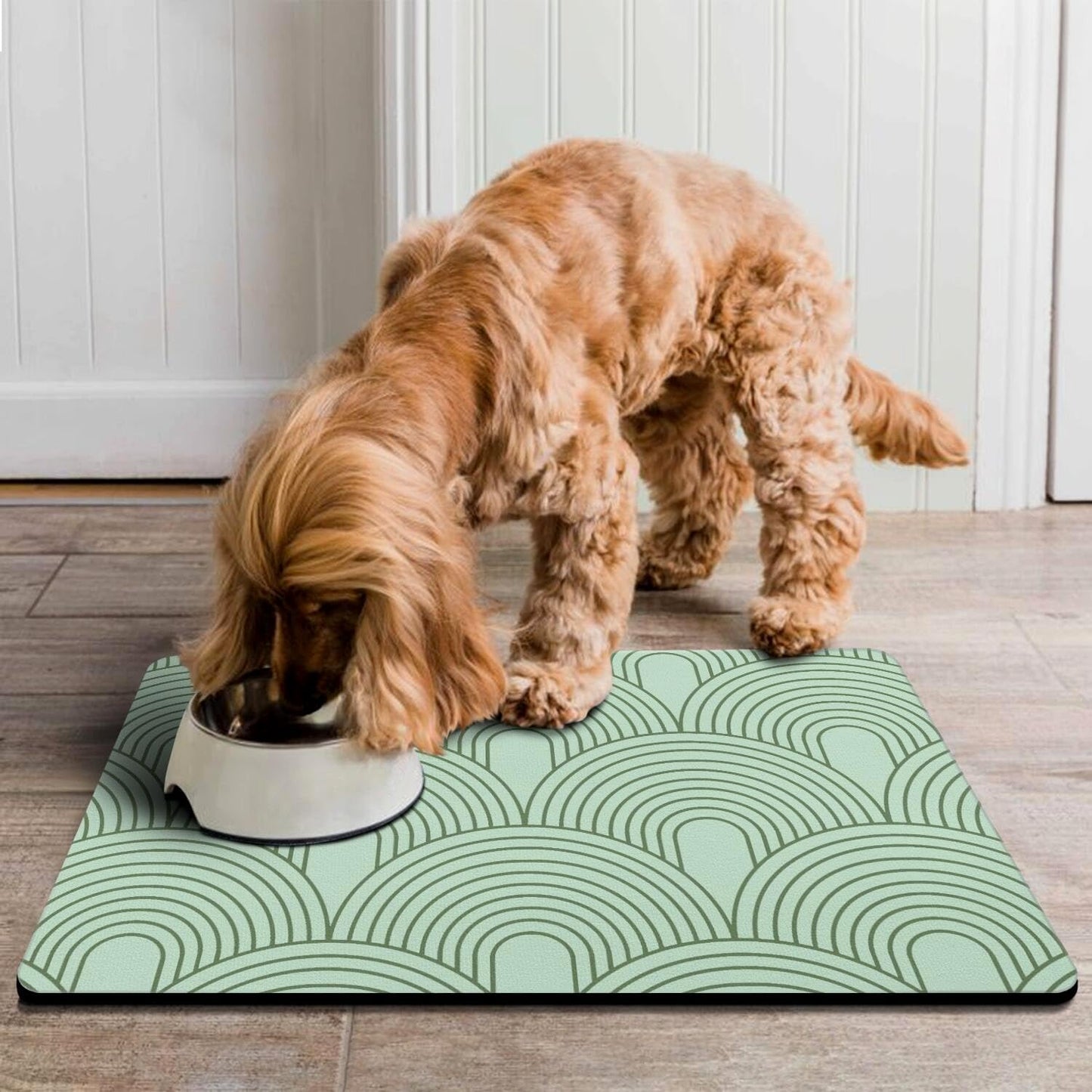 Dog Food Mats for Floors Absorbent, Pet Cat Food Mat - Quick Dry Dog Bowl Mats for Food and Water, Eco-Friendly Boho Pet Supplies