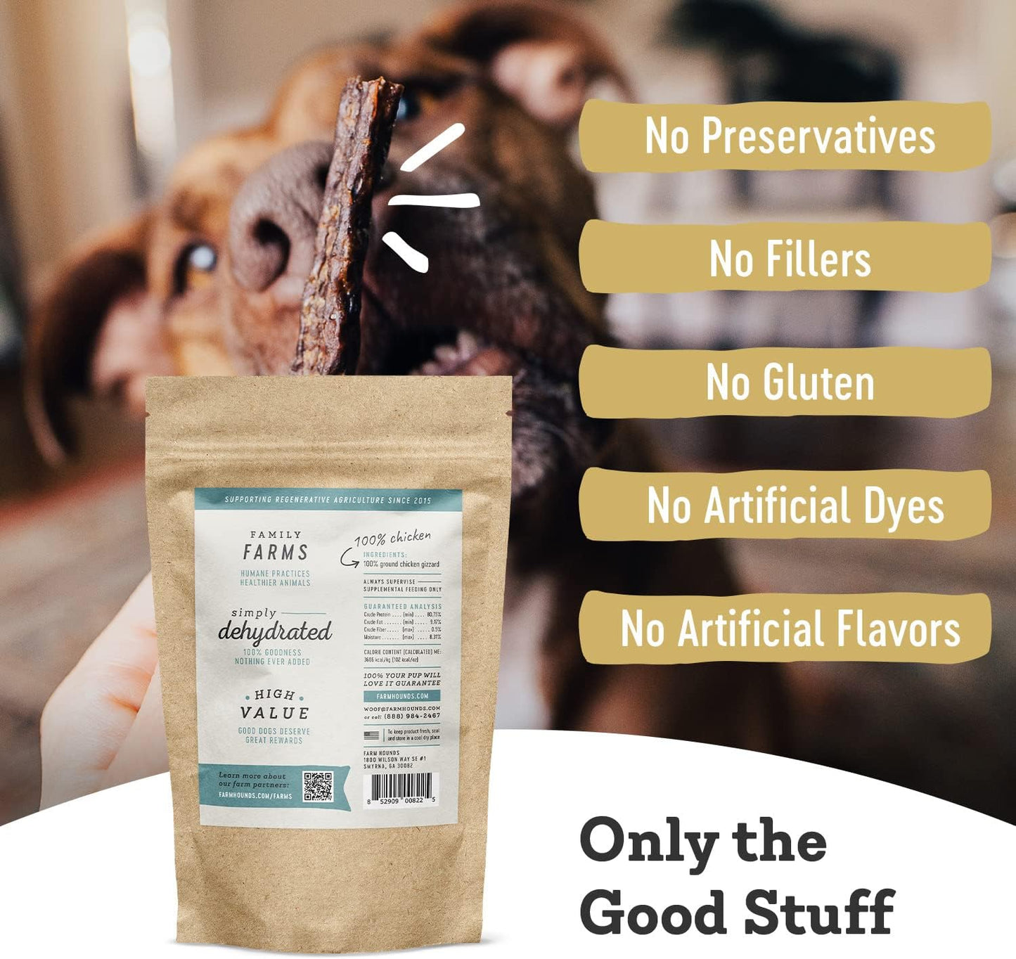 Farm Hounds - Bundle Gizzards - Premium Chicken, Duck, & Turkey Jerky for Dogs - from 100% Humanely Raised - Break-to-Size - Great for Training & Treats - No Added Fillers - Made in USA - 3 Pack