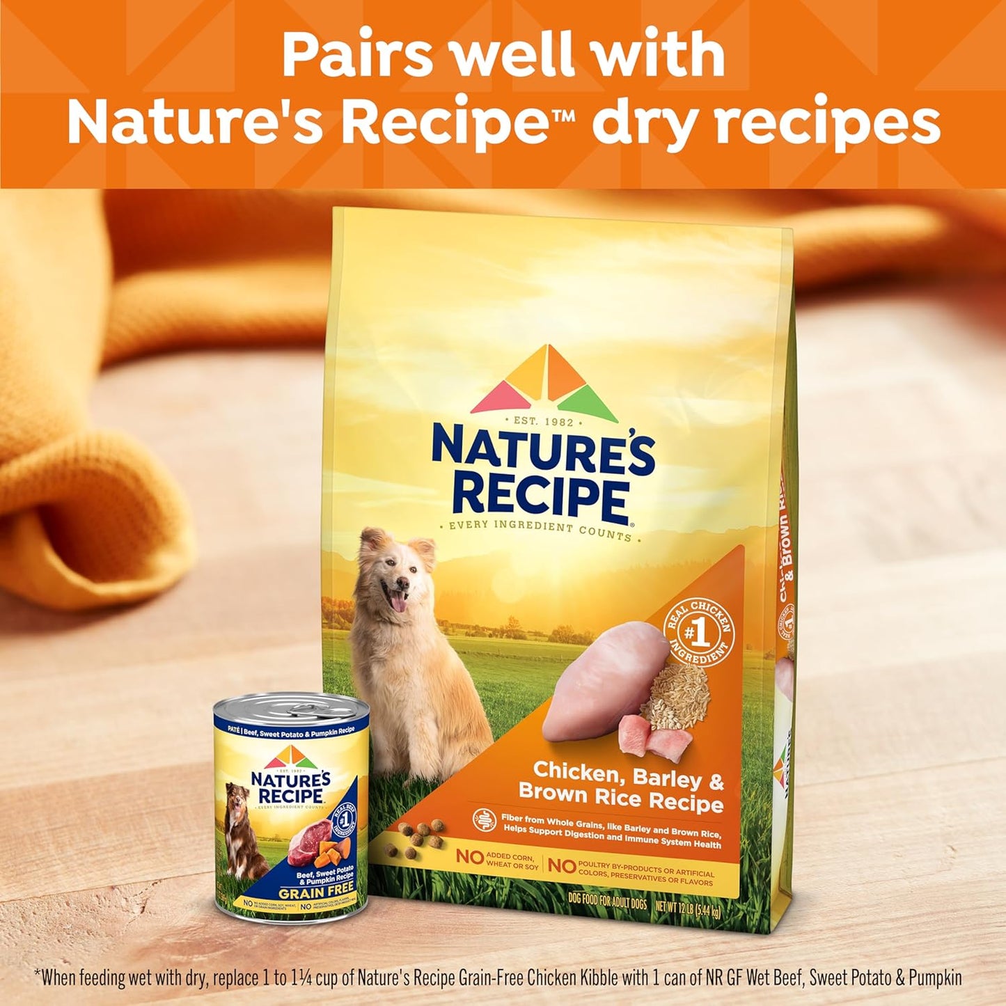 Nature's Recipe Grain Free Beef, Sweet Potato, and Pumpkin Recipe Wet Dog Food, 13 oz. Can, 12 Count
