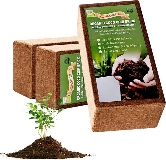 Coco Coir Brick for Plants- 1 Pack,1.4lbs 100% Organic Coconut Coir Soil Neutral pH, for Plant Growth and Root Developmentfor Growing Vegetables & Ideal Reptile Bedding (1)