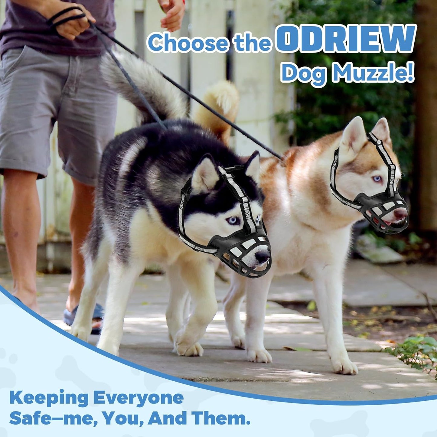 Dog Muzzle for Large Dogs, Breathable Basket Muzzles for Small, Medium and X-Large Aggressive Dog, Allows Panting Drinking, Suitable for Grooming Trimming Training (2, Blacks)