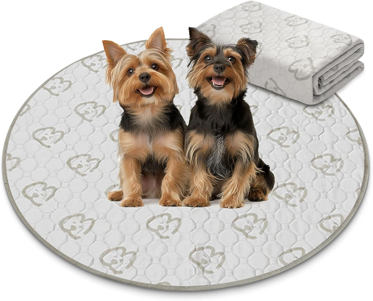 FXW Washable Pee Pads for Dogs, Puppy Pads with Super Absorbent, Specifically Designed for Whelping Box, 36" Round, Khaki, 1 Pack