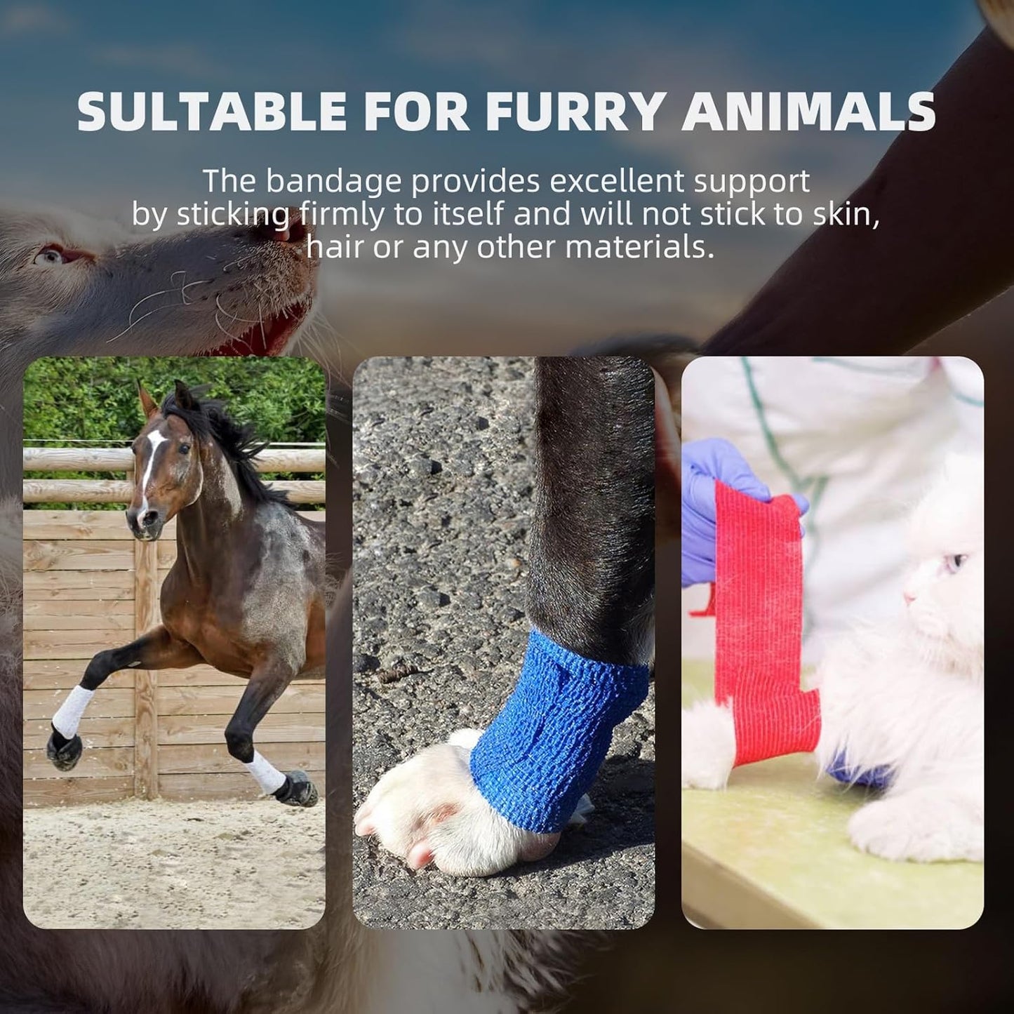 OK TAPE Self Adherent Cohesive Bandages Wrap - 12Packs, 3" x 5 Yards, Non-Woven Self Adhesive Bandage Wrap for Thumb, Finger, Wrist, Ankle, Vet Wrap Bandages Tape (Beige)