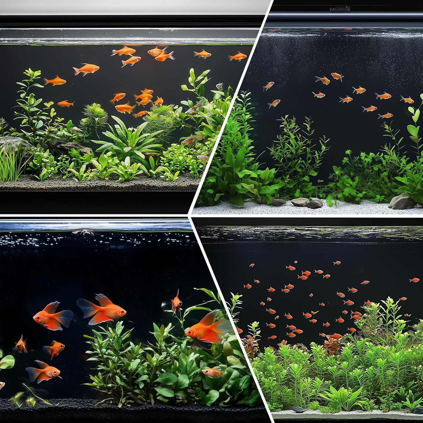 Aquarium Background Paper Decor Fish Tank Backdrop Wallpaper Electrostatic Adhesive, No Glue, Easy to Install, Reusable (11.8“H×39.4”L, Black)