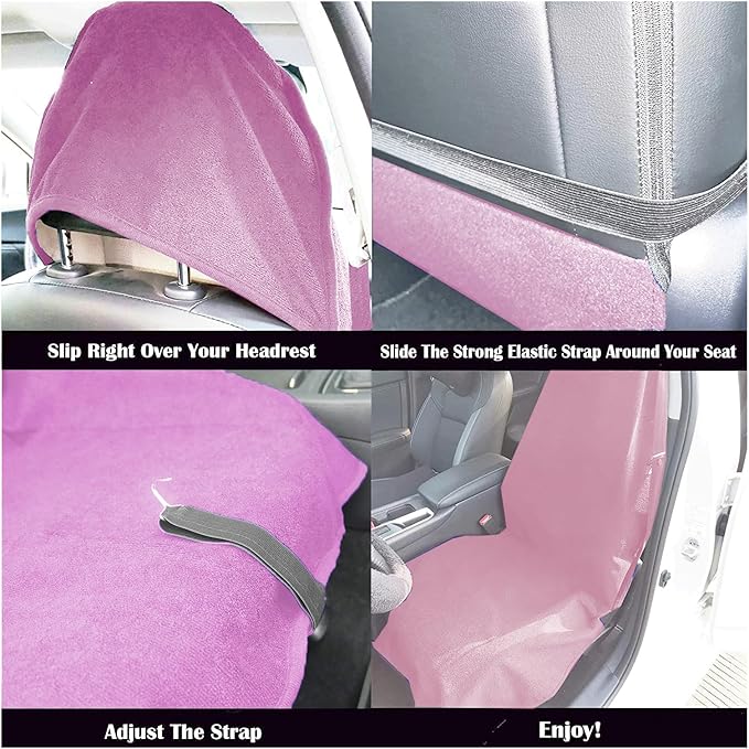 Car Seat Cover Protector Front Seats,for Gym Workout,Running,Swimming,Beach and Hiking,Waterproof Sweat Towel Bucket Seat Covers for Cars SUV Trucks (Pink, 2Pcs)