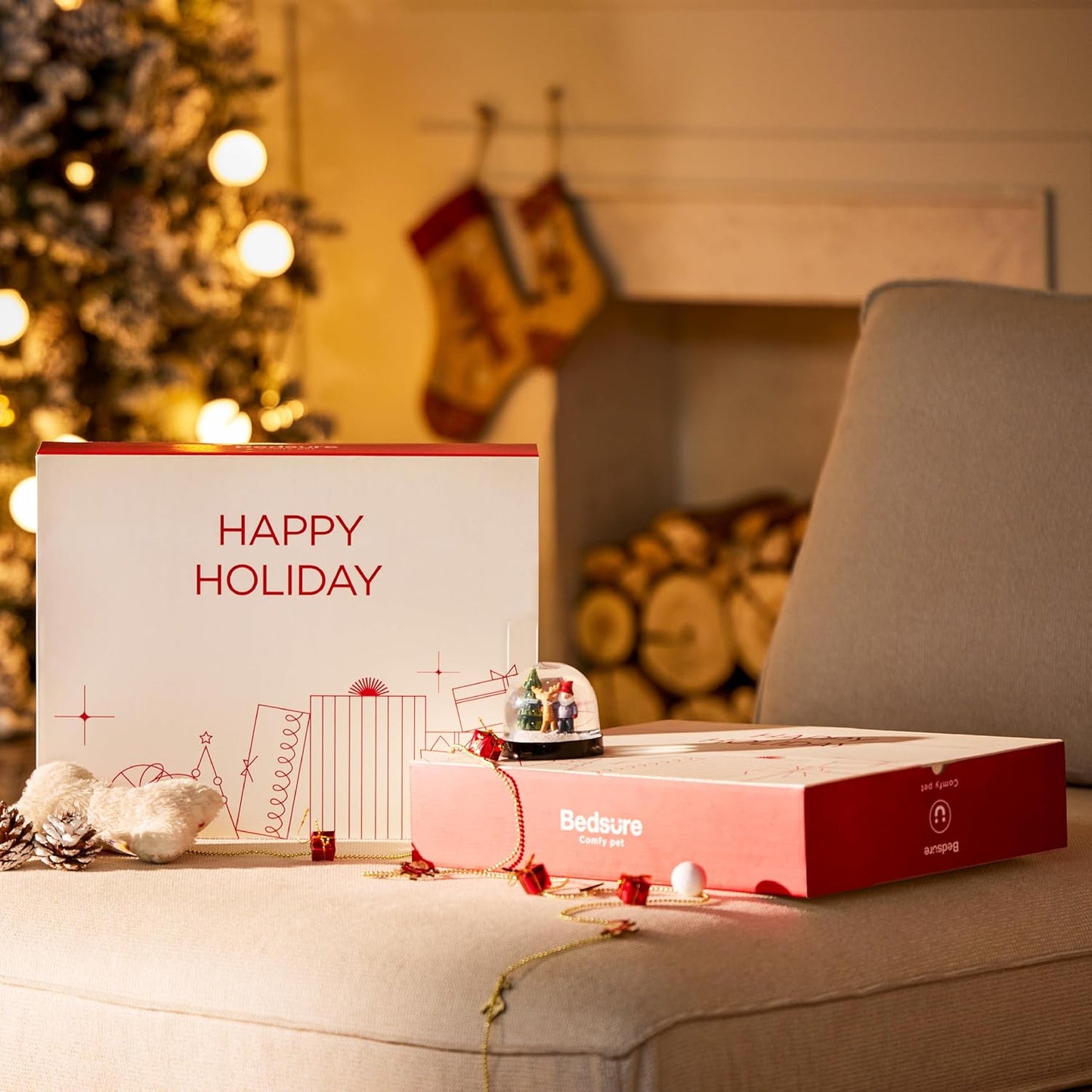 Bedsure Orthopedic Dog Beds for Small Dogs - Washable Small Dog Cat Bed Waterproof, Comfort Pet Couch Sofa with Washable Removable Cover, Pets Bed with Nonskid Bottom, Red, 24"