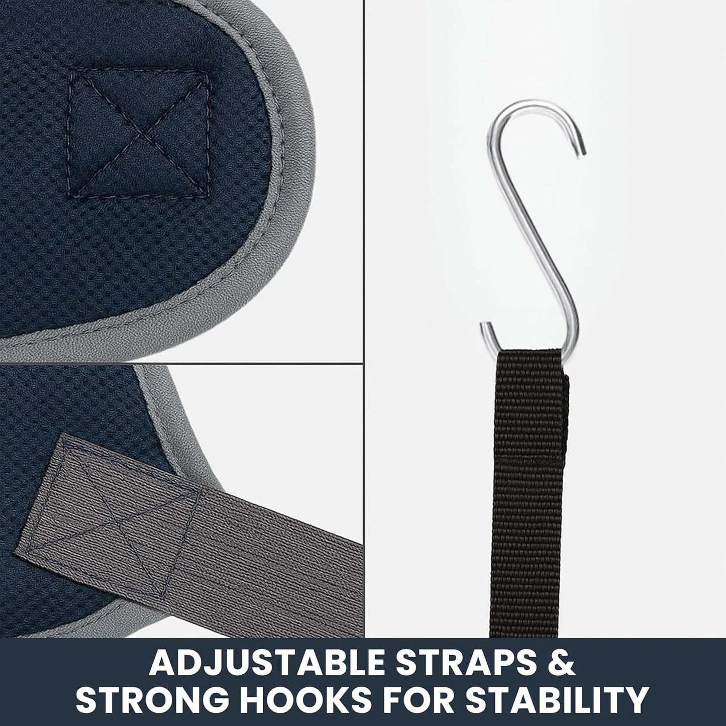 Pet Grooming Hammock Kit for Dogs & Cats, Includes Hammock Harness, Nail Clippers, Nail File, Grooming Glove, Dematting Comb, S-Hooks, Carabiners & Storage Bag for Easy Home Grooming Medium (86ร52) cm