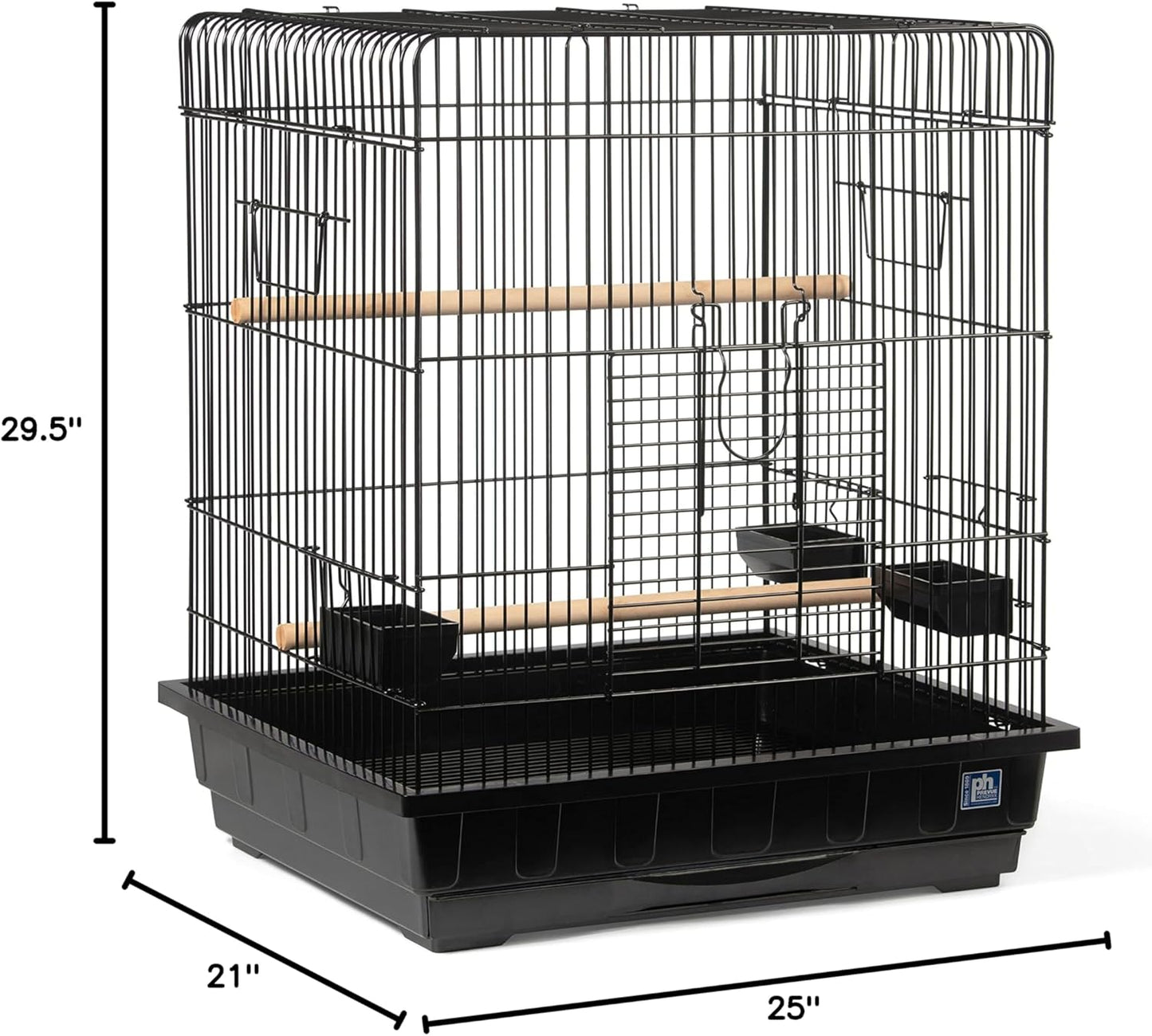 Prevue Pet Products Parrot Manor Metal Bird Cage with Plastic Base, Removable Grill for Home or Travel