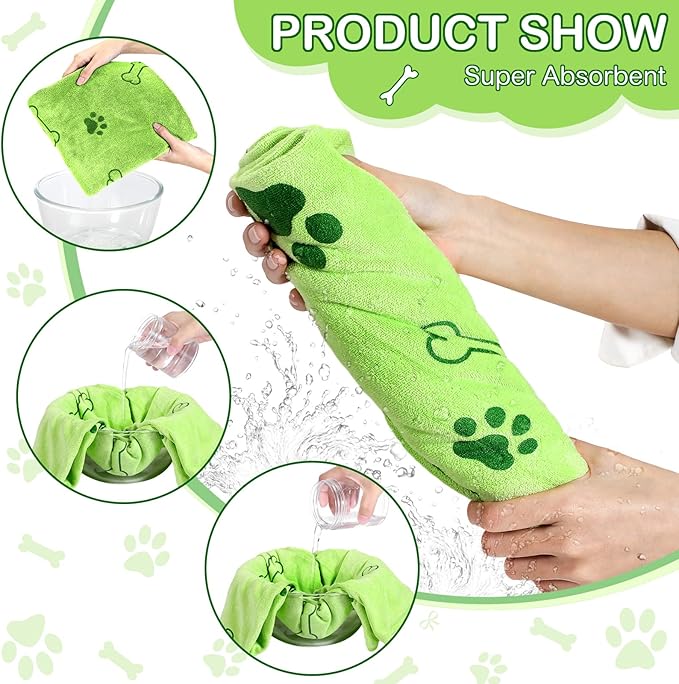 Chumia 8 Pcs Dog Towels for Drying Dogs Cats Pet Towels Bulk Puppy Microfiber Quick Drying Paw Bath Bathing Supplies Absorbent for Medium Pets(Colorful,18 x 28 Inch)