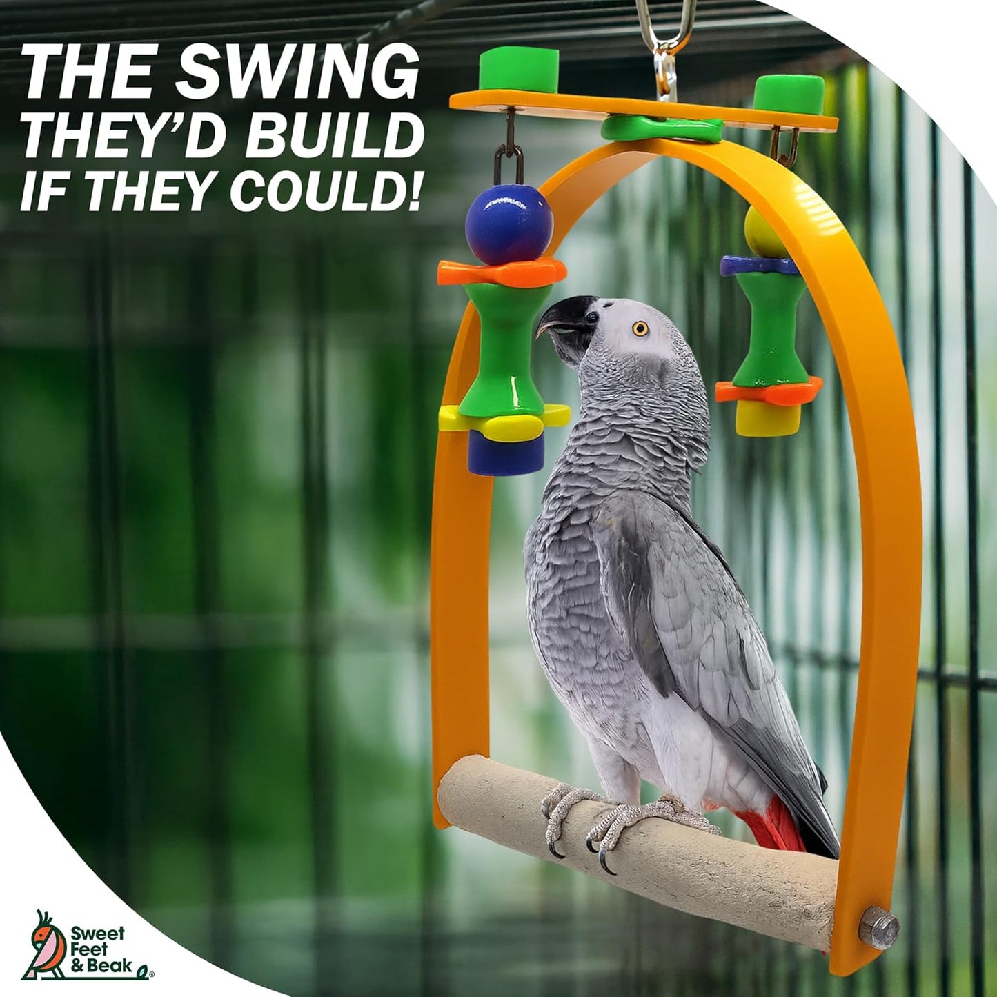 Medium Whirly Bird - Perfect Cage Toy Stimulates Visual and Physical Activity - Safe, Non-Toxic, Cage Accessories for Medium Birds
