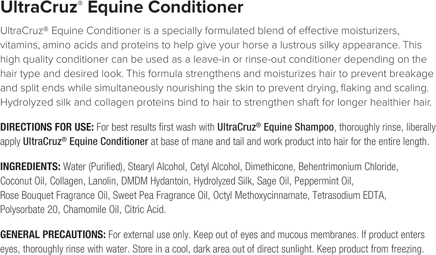 UltraCruz Equine Horse Shampoo, Conditioner and Fly & Tick Spray Bundle, 32 oz Each
