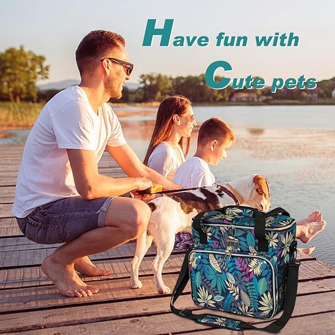 BAGLHER Dog Travel Bag, Pet Travel Bag (All Pet Travel Supplies), with 2 Pet Food Containers and 2 Collapsible Silicone Bowls; Essential Kits for Pet Travel Hawaii