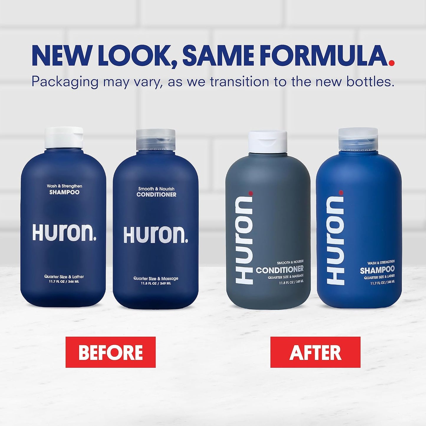 Huron Hair Duo | Nourishing Shampoo & Conditioner Set for Men | Cleanse, Strengthen & Hydrate | Sulfate-Free, Paraben-Free, Vegan | Designed for Daily Use on All Hair Types (2 Pack)